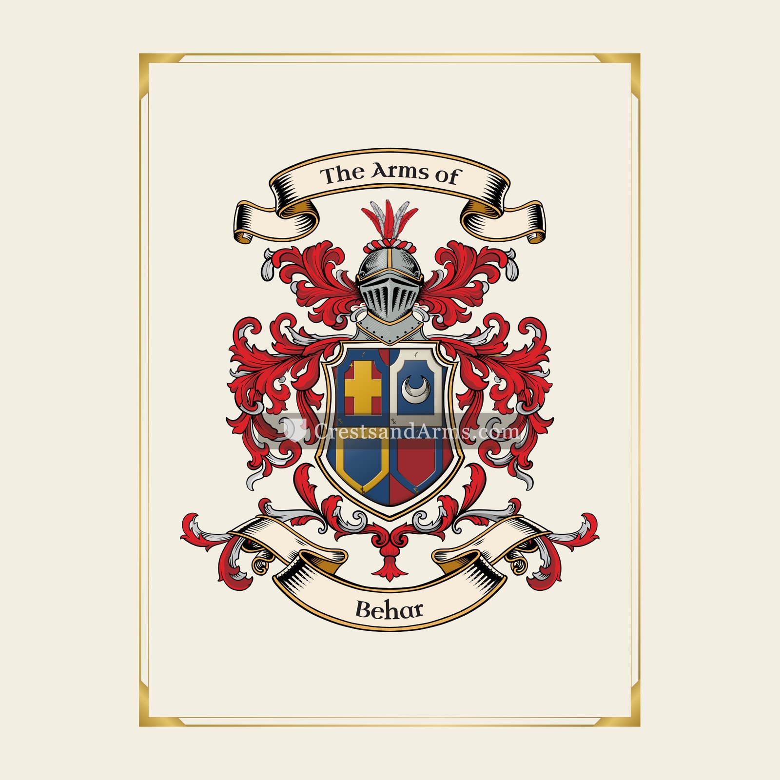 With gold border