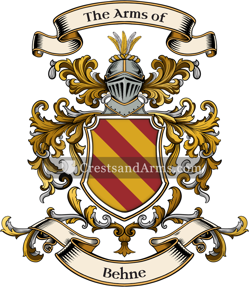 The Behne coat of arms, drawn from the recorded blazon