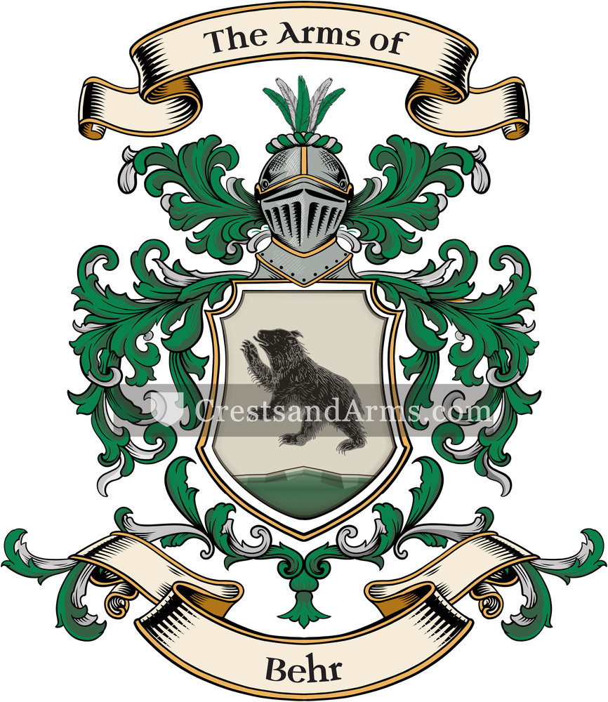 The Behr coat of arms, drawn from the recorded blazon