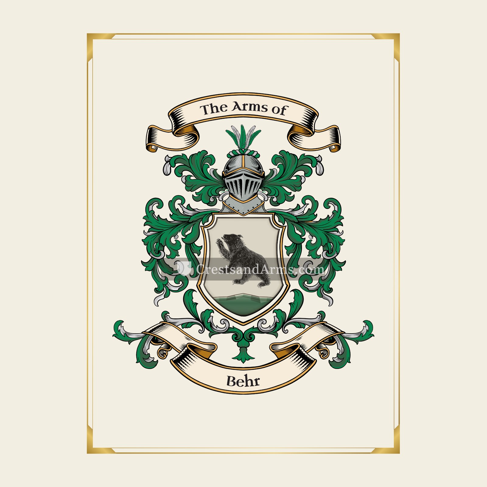 With gold border
