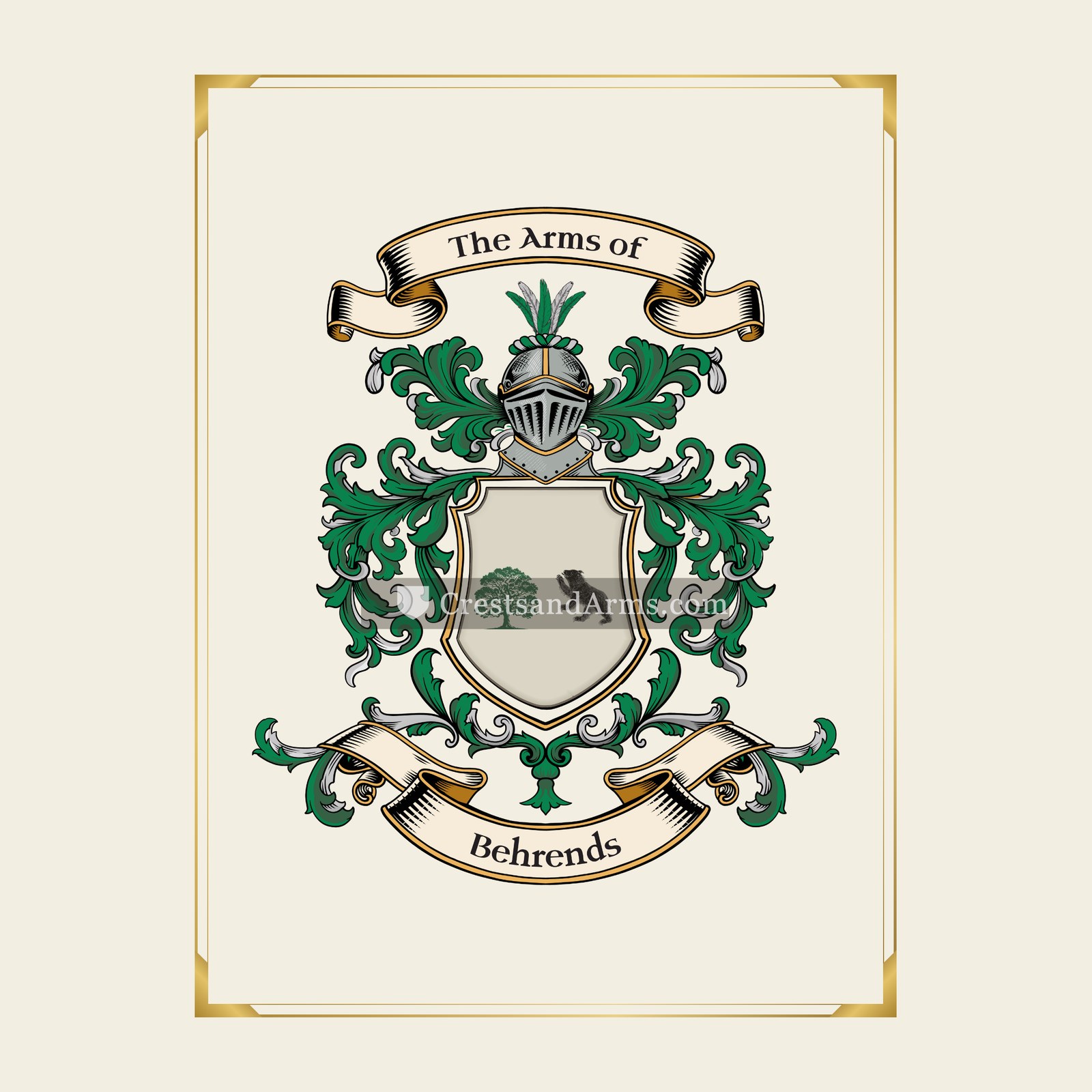 With gold border