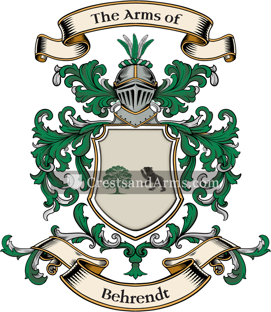The Behrendt coat of arms, drawn from the recorded blazon