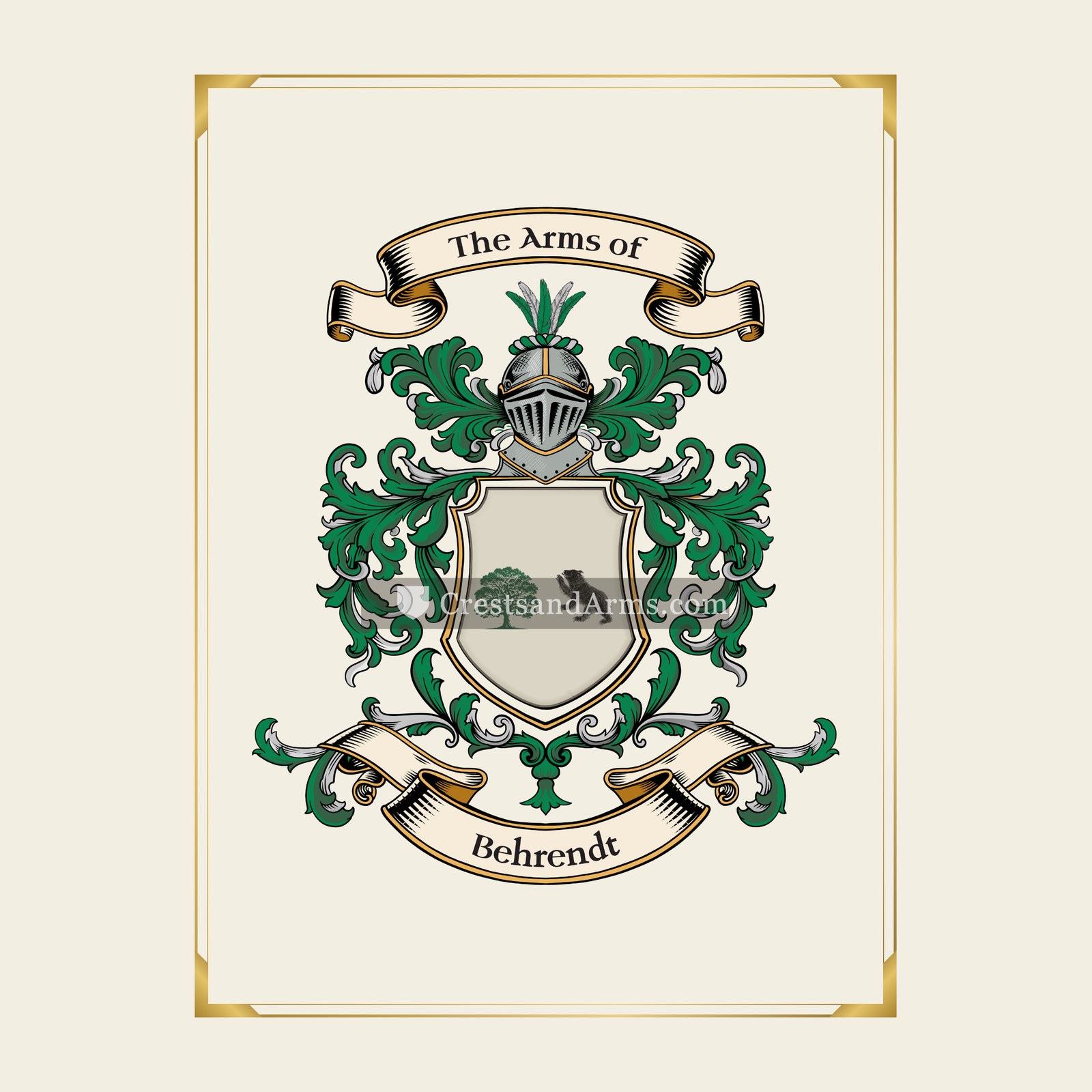 With gold border