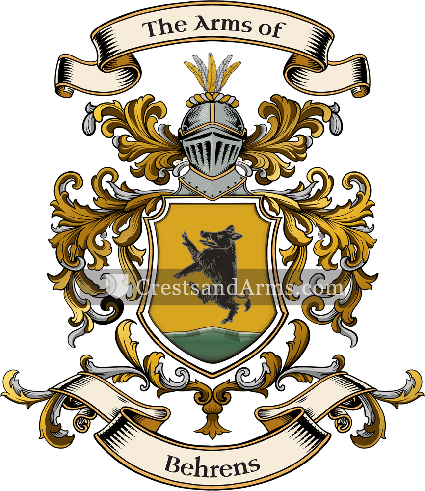 The Behrens coat of arms, drawn from the recorded blazon