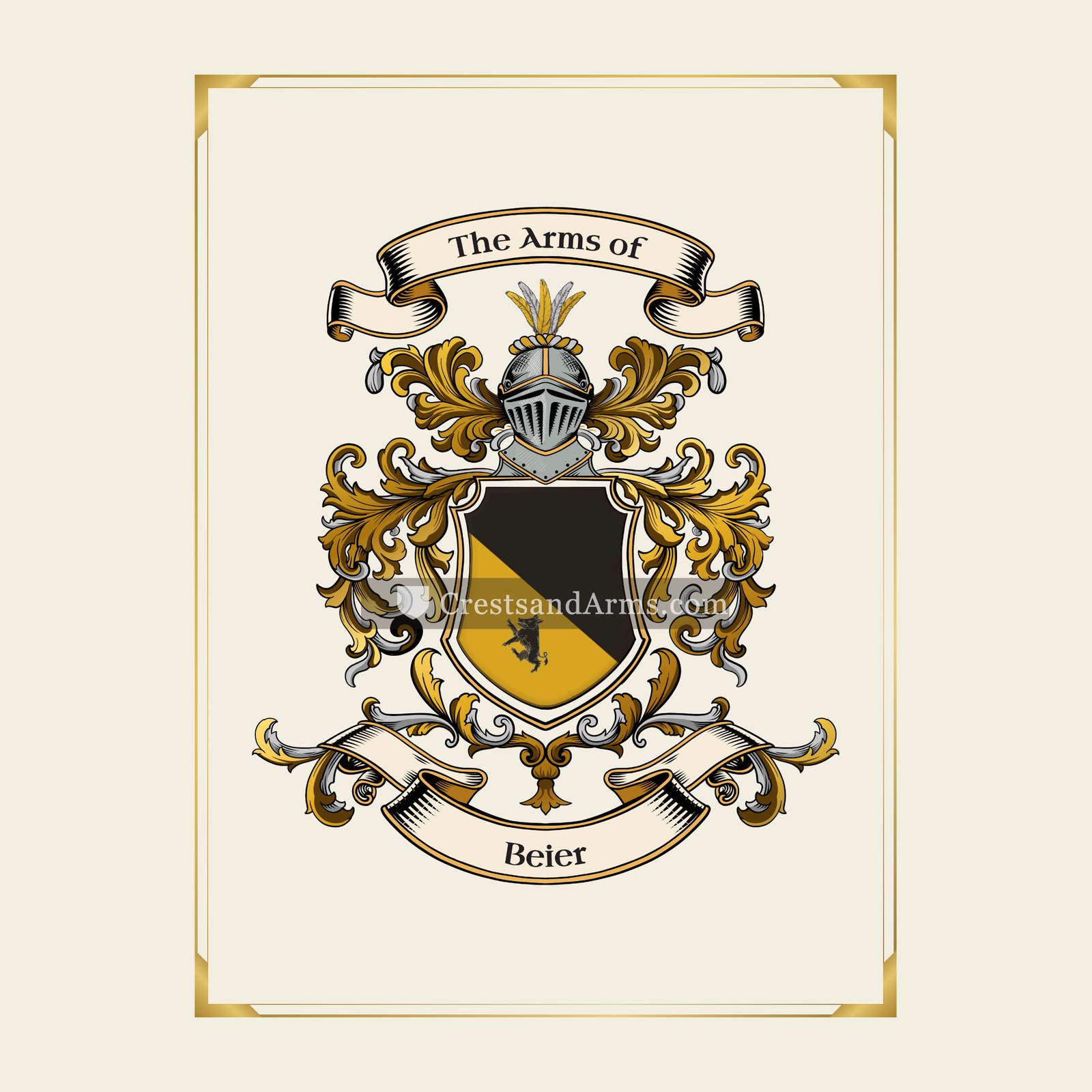 With gold border