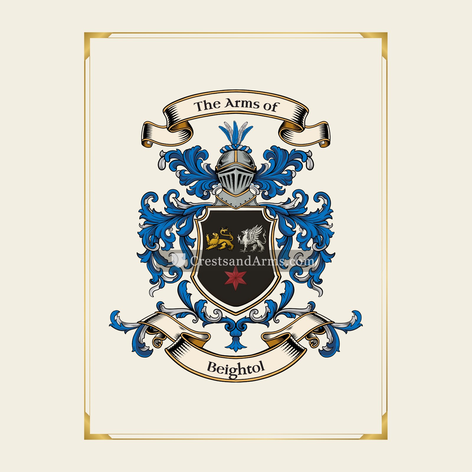 With gold border