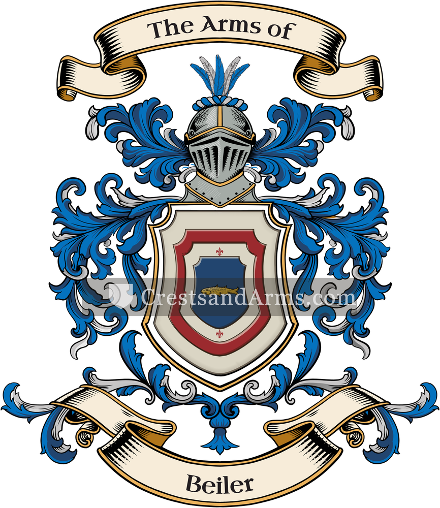 The Beiler coat of arms, drawn from the recorded blazon