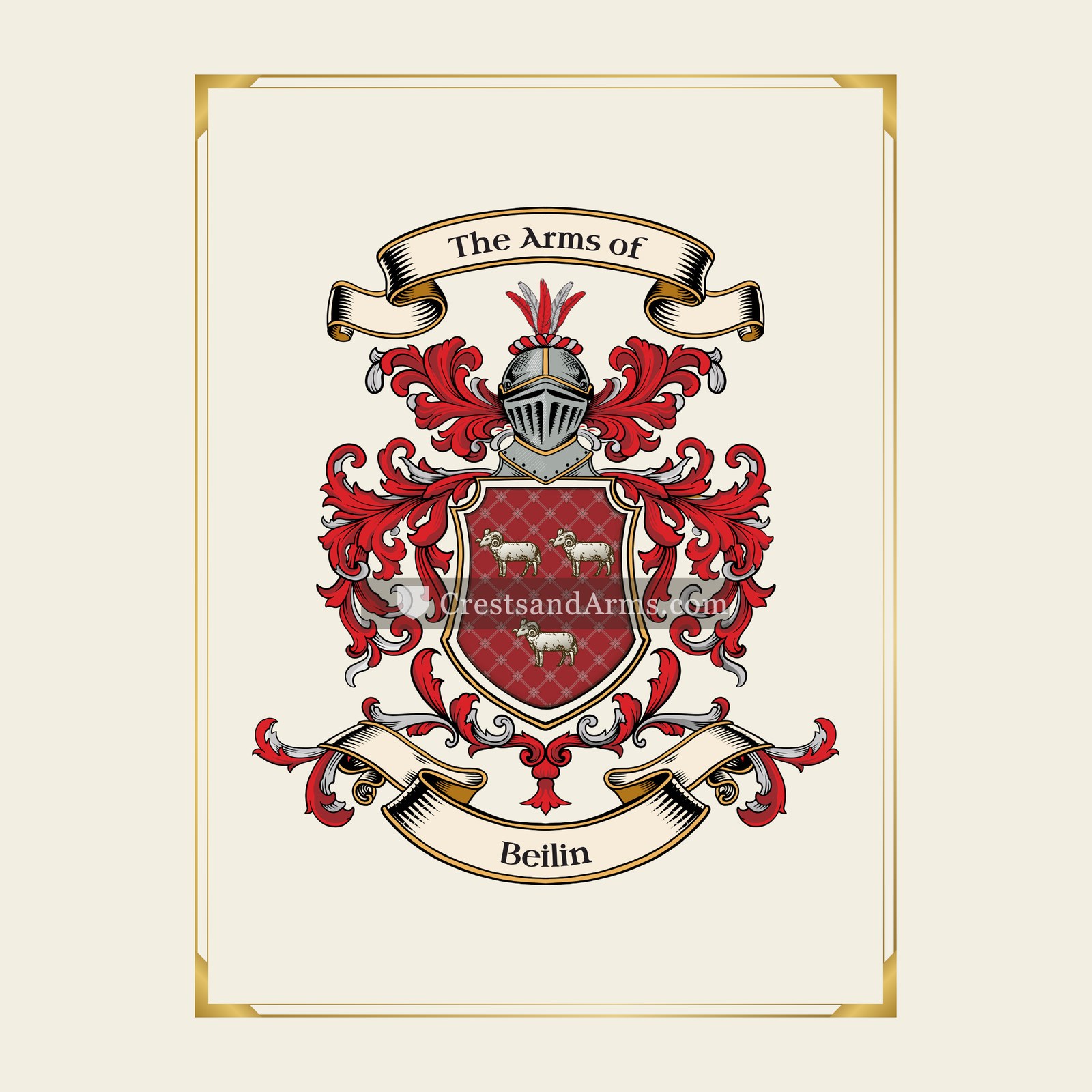 With gold border