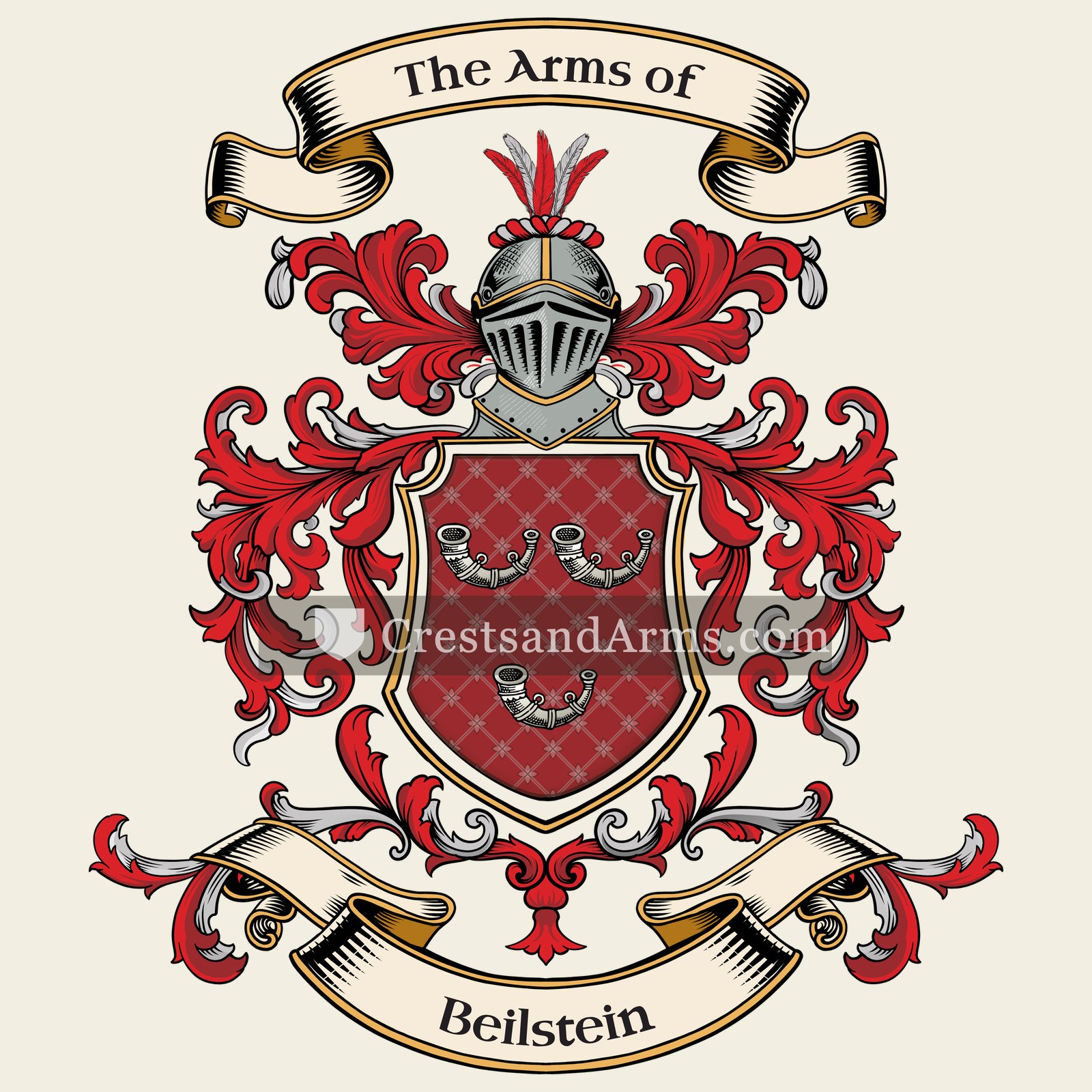 The Beilstein coat of arms, drawn from the recorded blazon