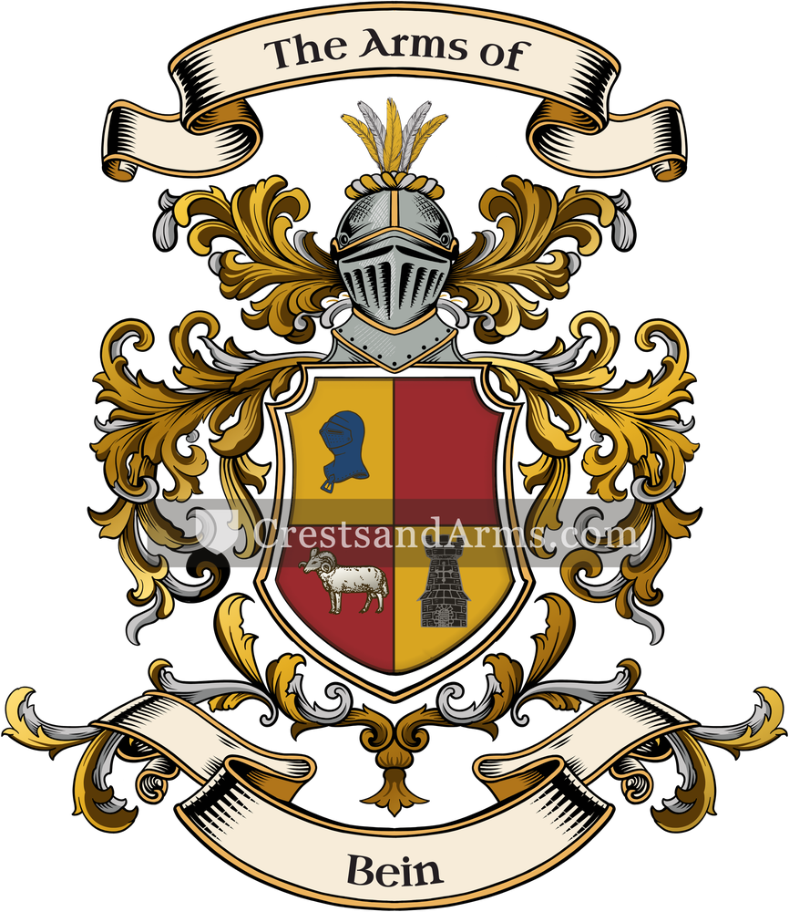The Bein coat of arms, drawn from the recorded blazon