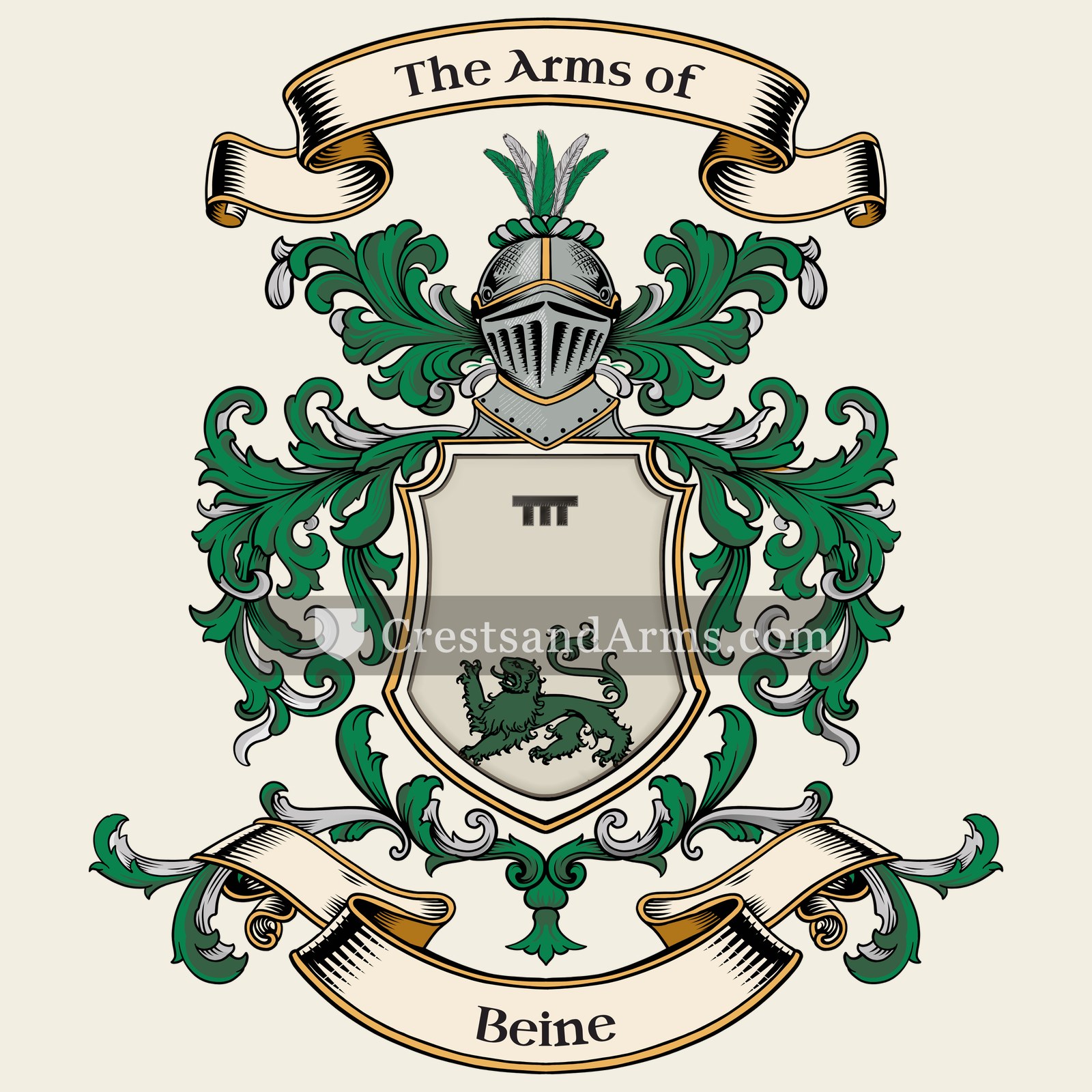 The Beine coat of arms, drawn from the recorded blazon