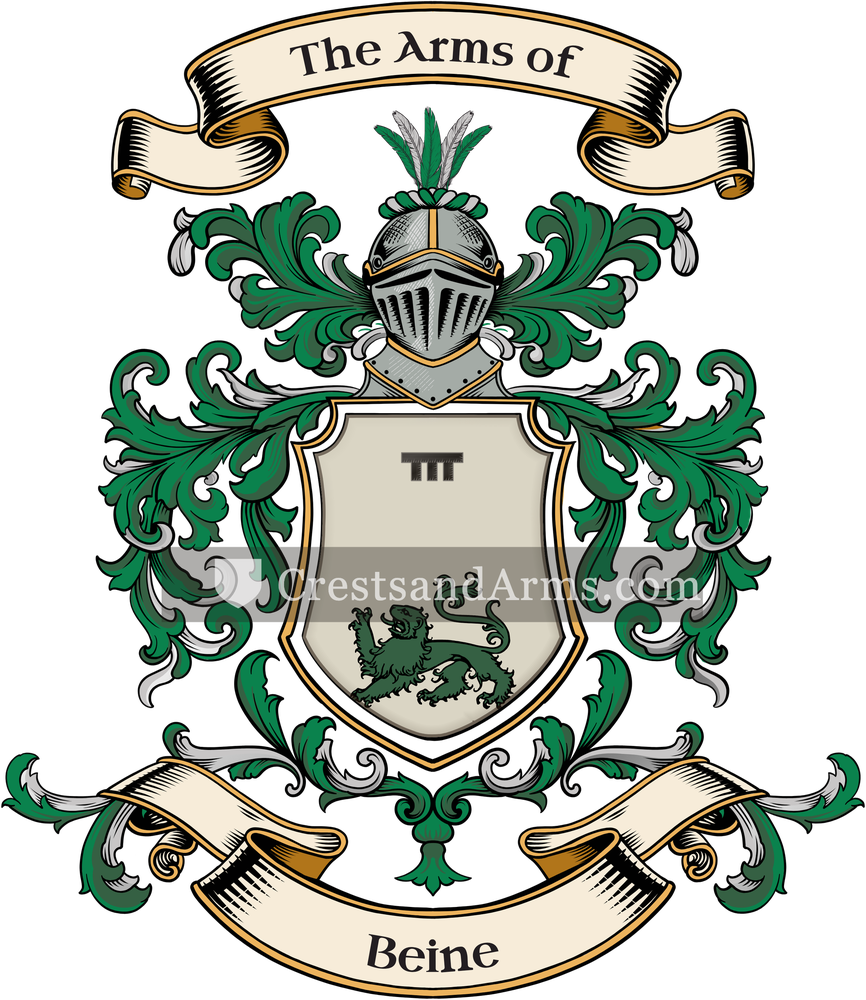 The Beine coat of arms, drawn from the recorded blazon