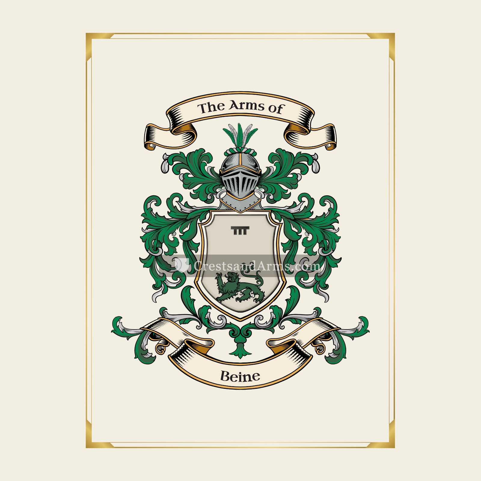 With gold border