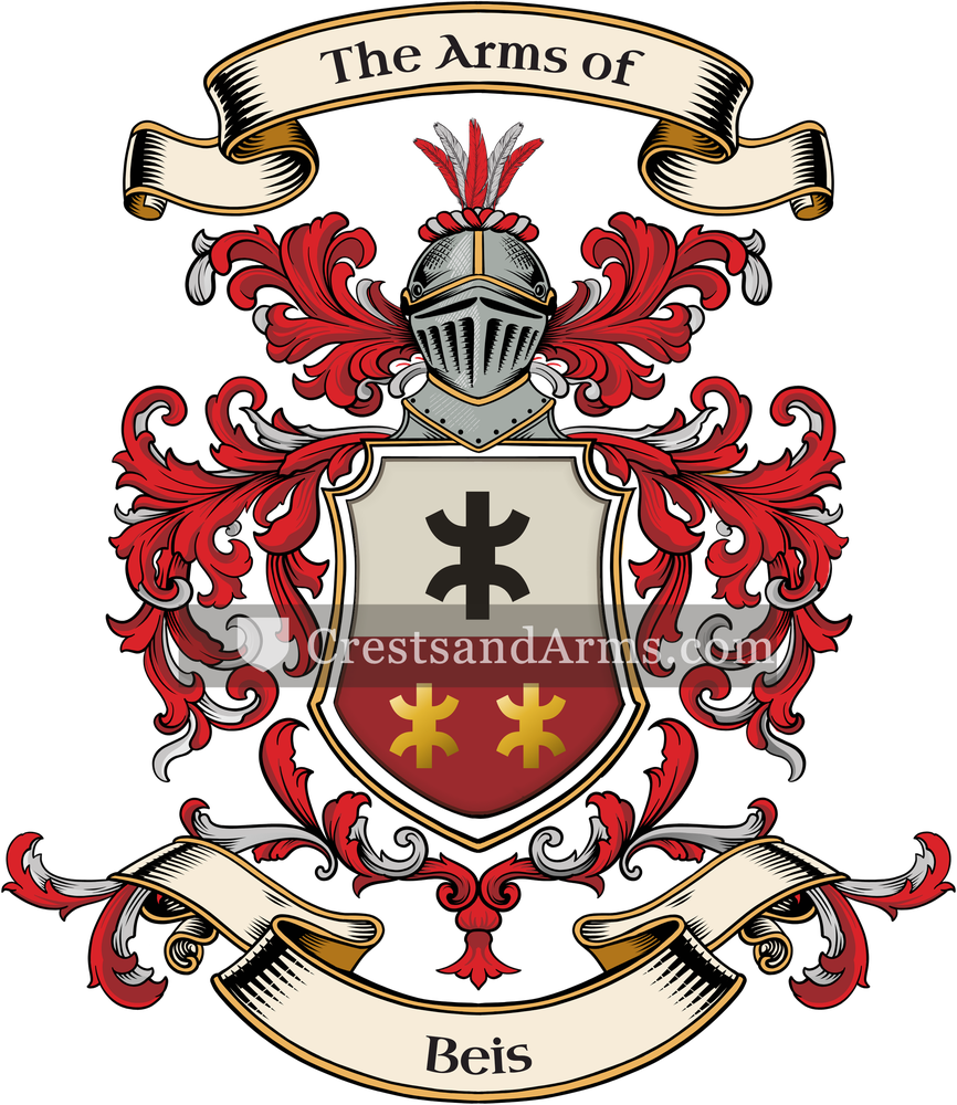 The Beis coat of arms, drawn from the recorded blazon