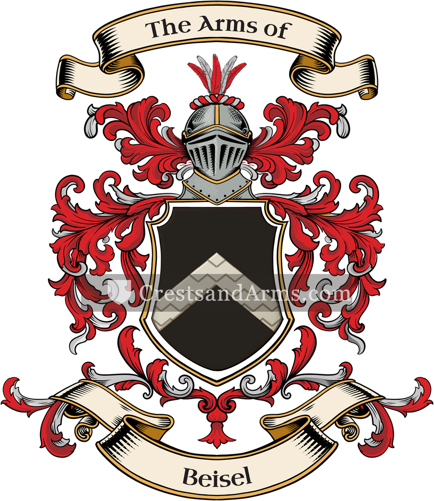 The Beisel coat of arms, drawn from the recorded blazon