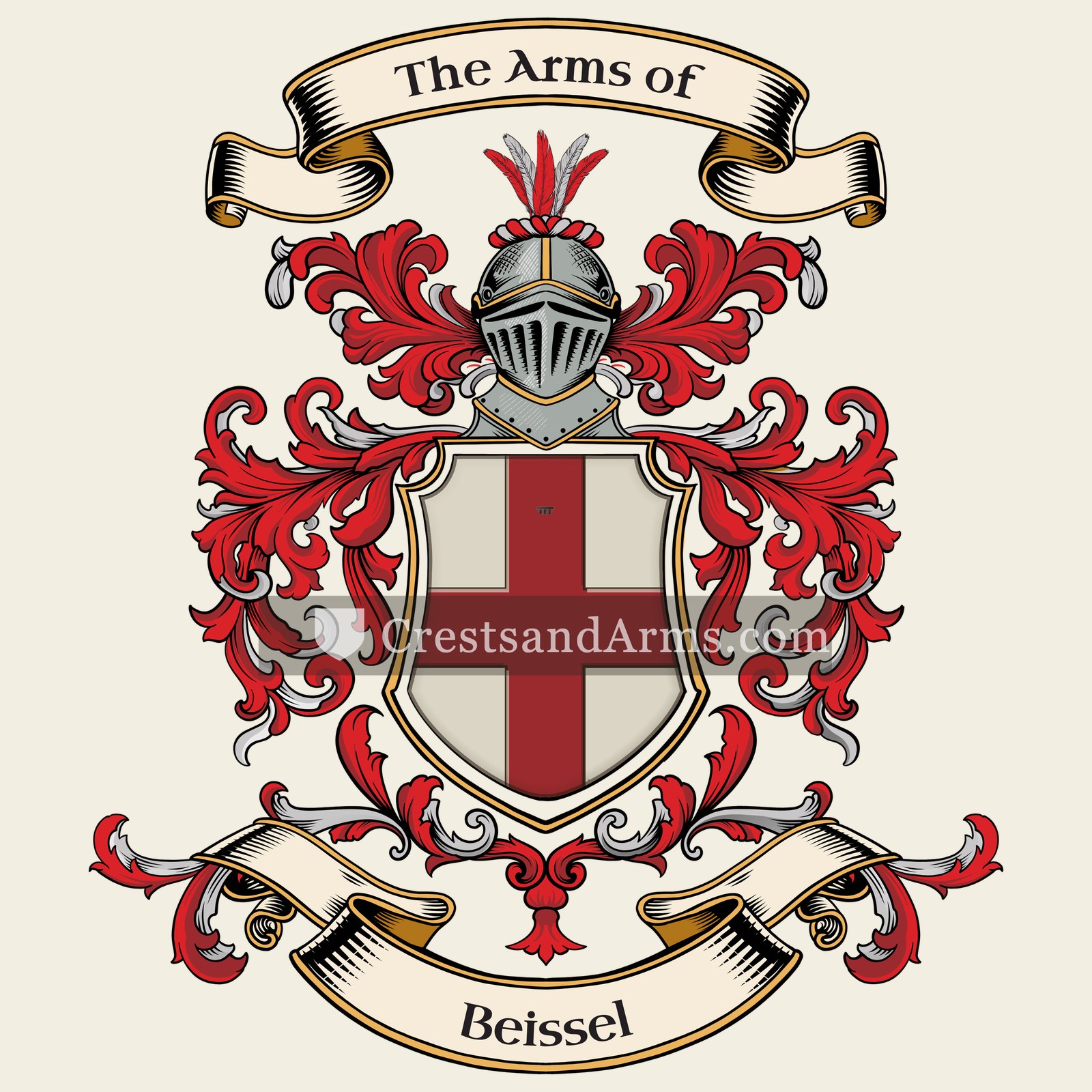 The Beissel coat of arms, drawn from the recorded blazon