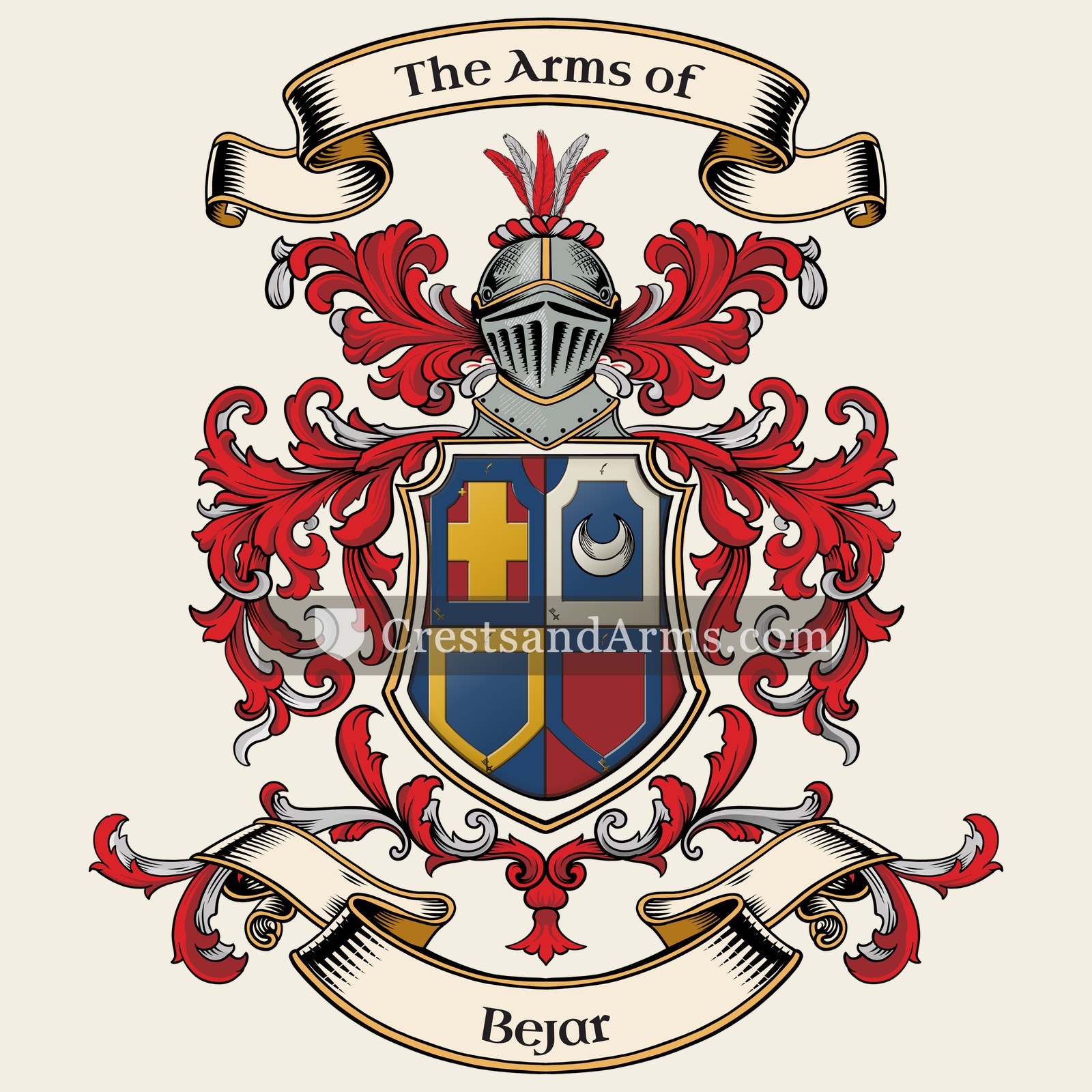 The Bejar coat of arms, drawn from the recorded blazon