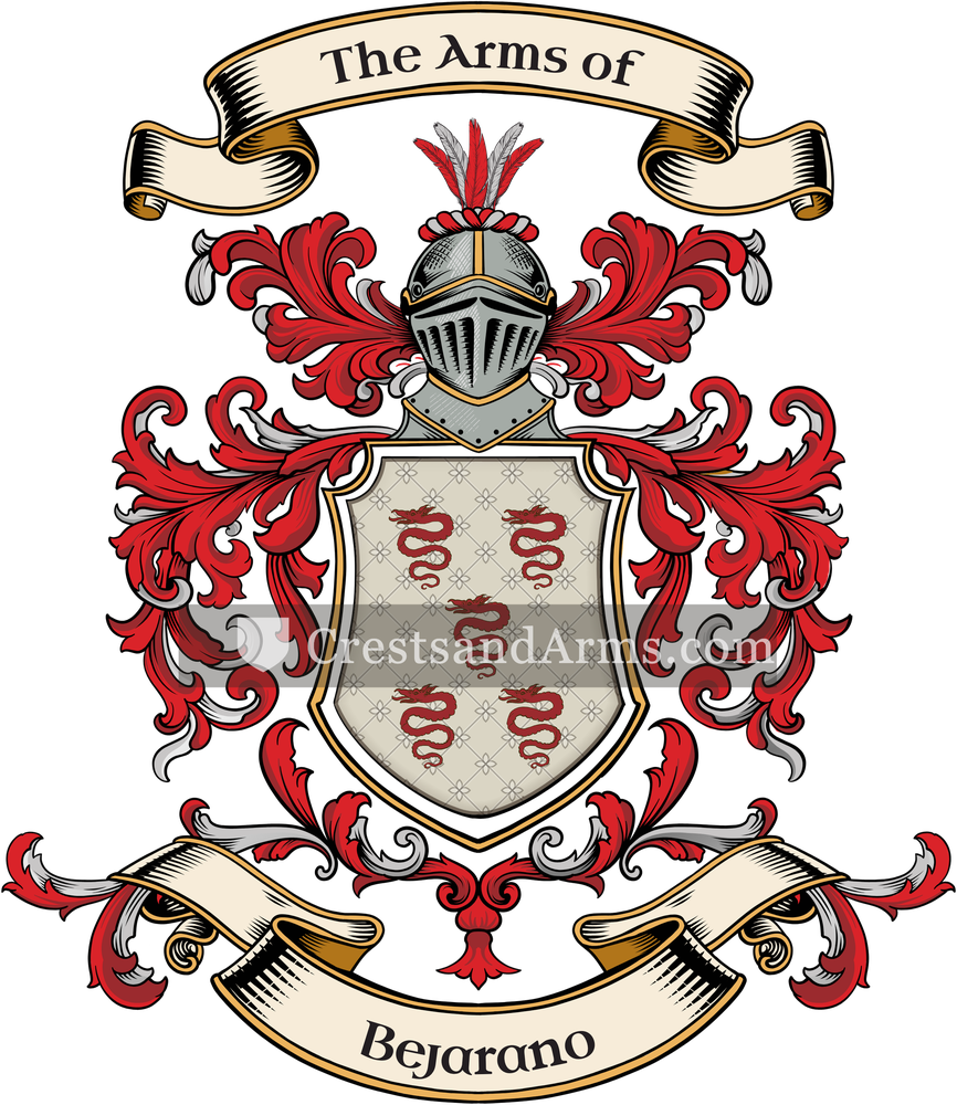 The Bejarano coat of arms, drawn from the recorded blazon