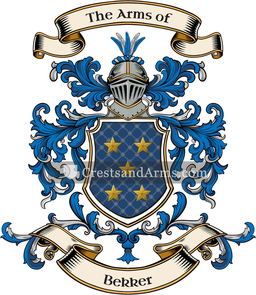 The Bekker coat of arms, drawn from the recorded blazon