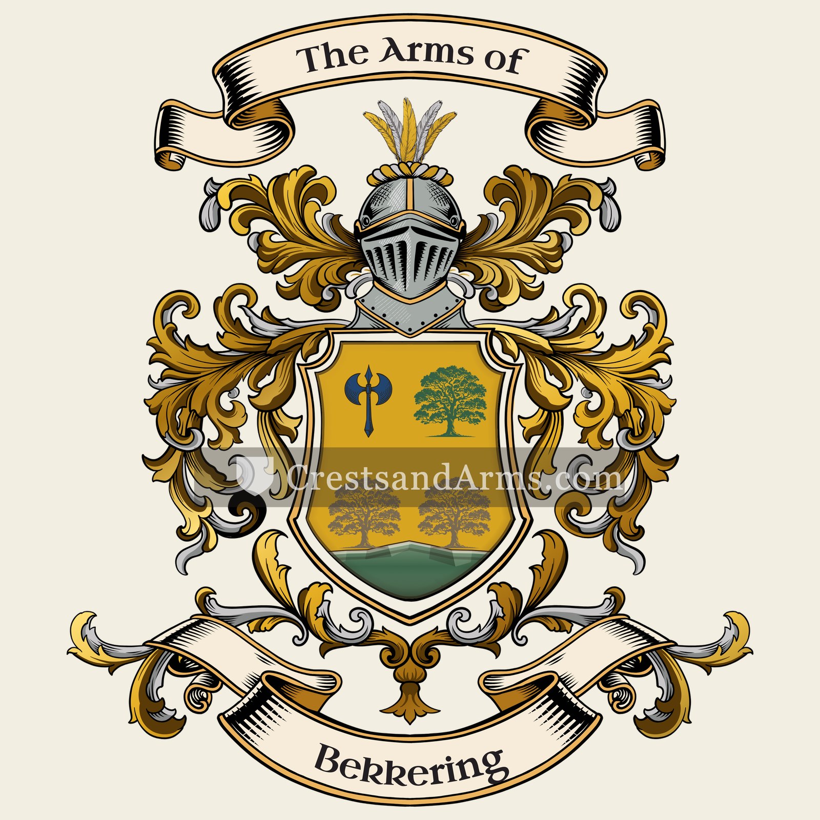 The Bekkering coat of arms, drawn from the recorded blazon