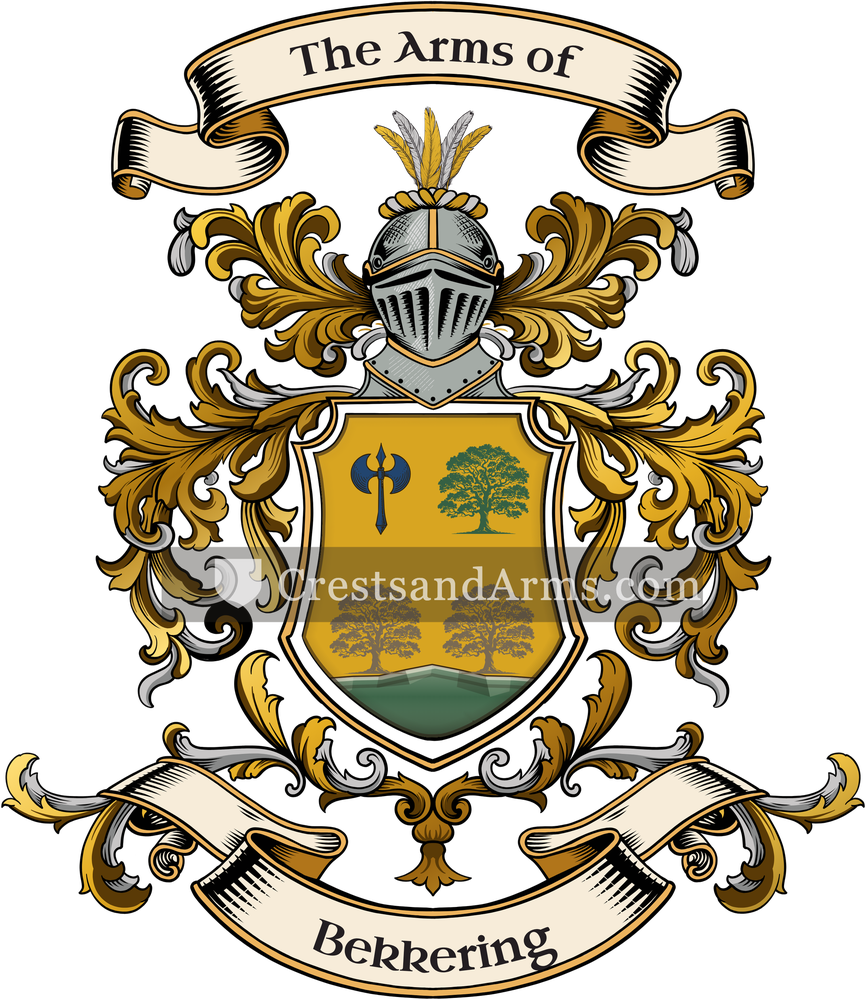 The Bekkering coat of arms, drawn from the recorded blazon