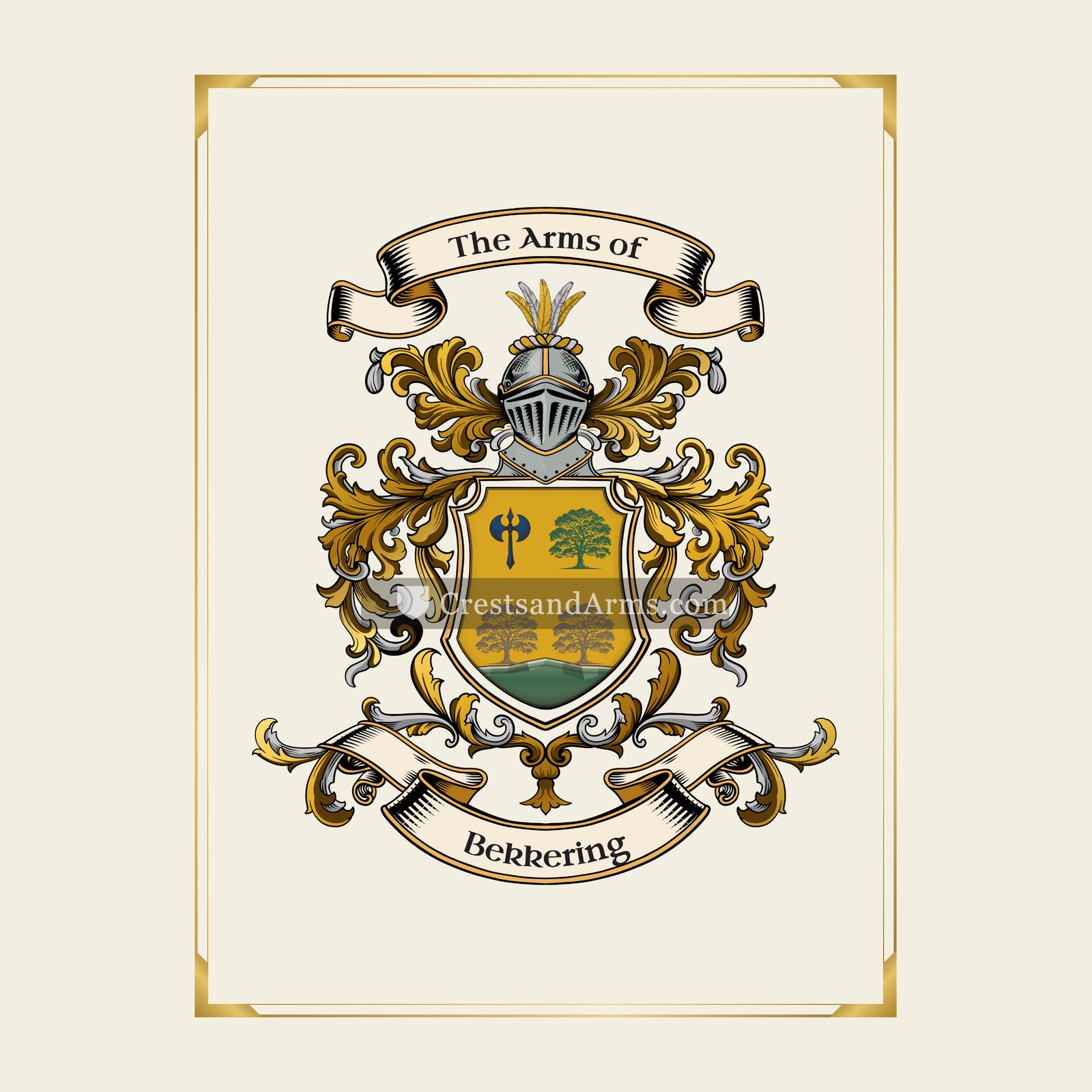 With gold border