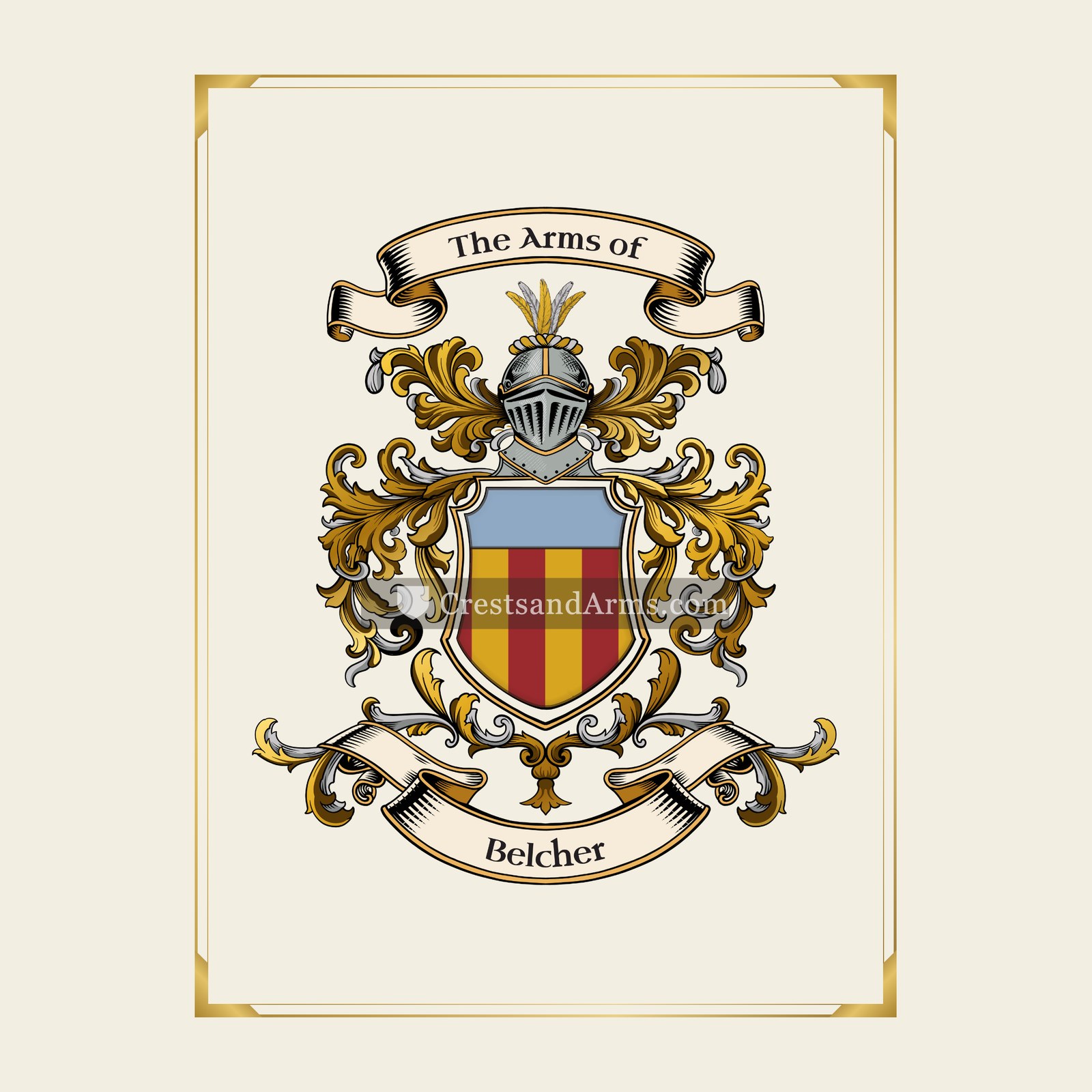 With gold border