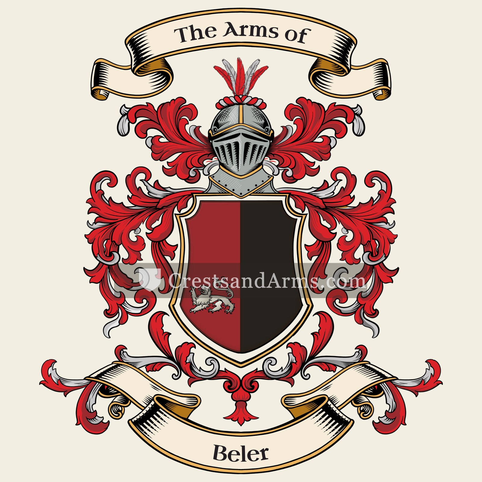 The Beler coat of arms, drawn from the recorded blazon