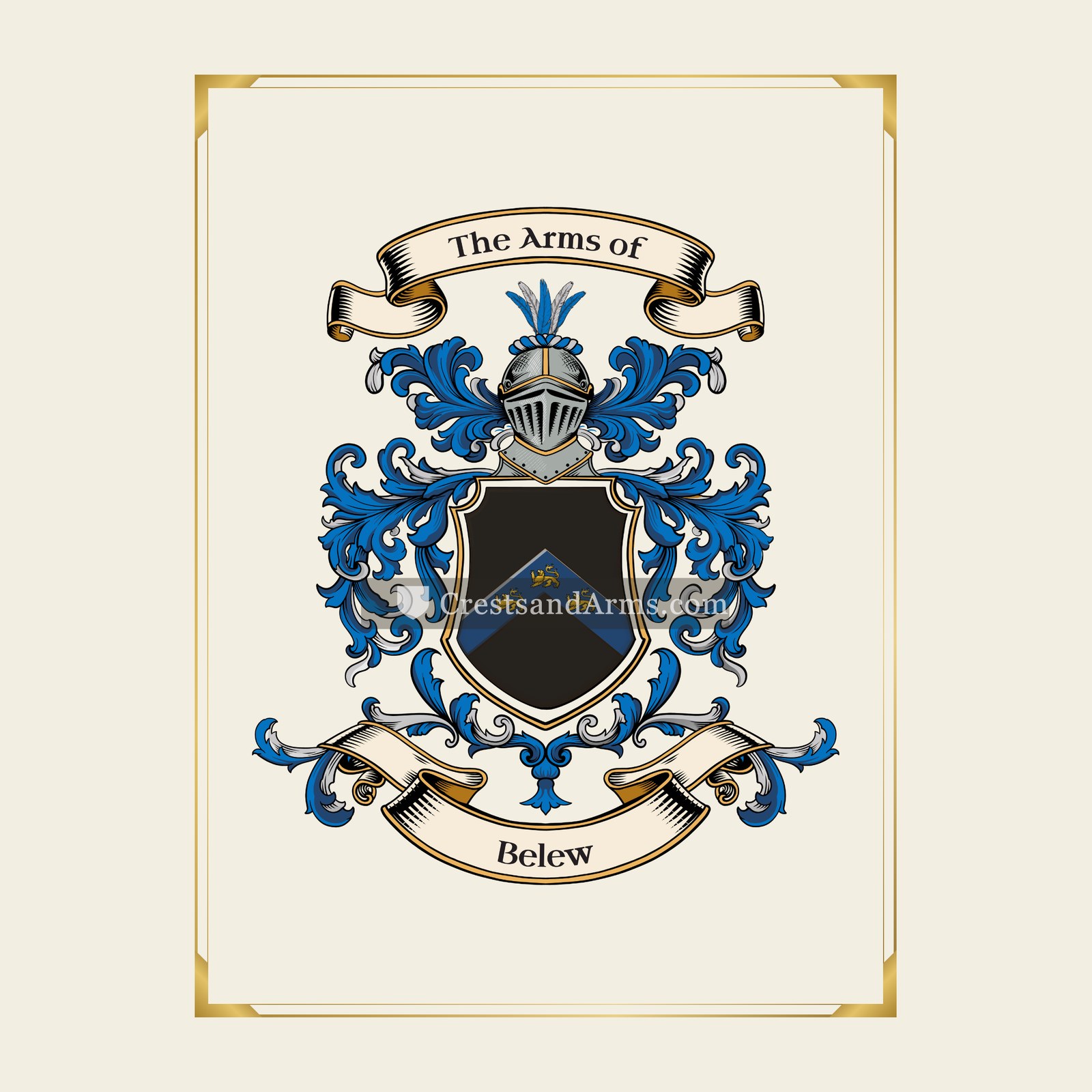 With gold border