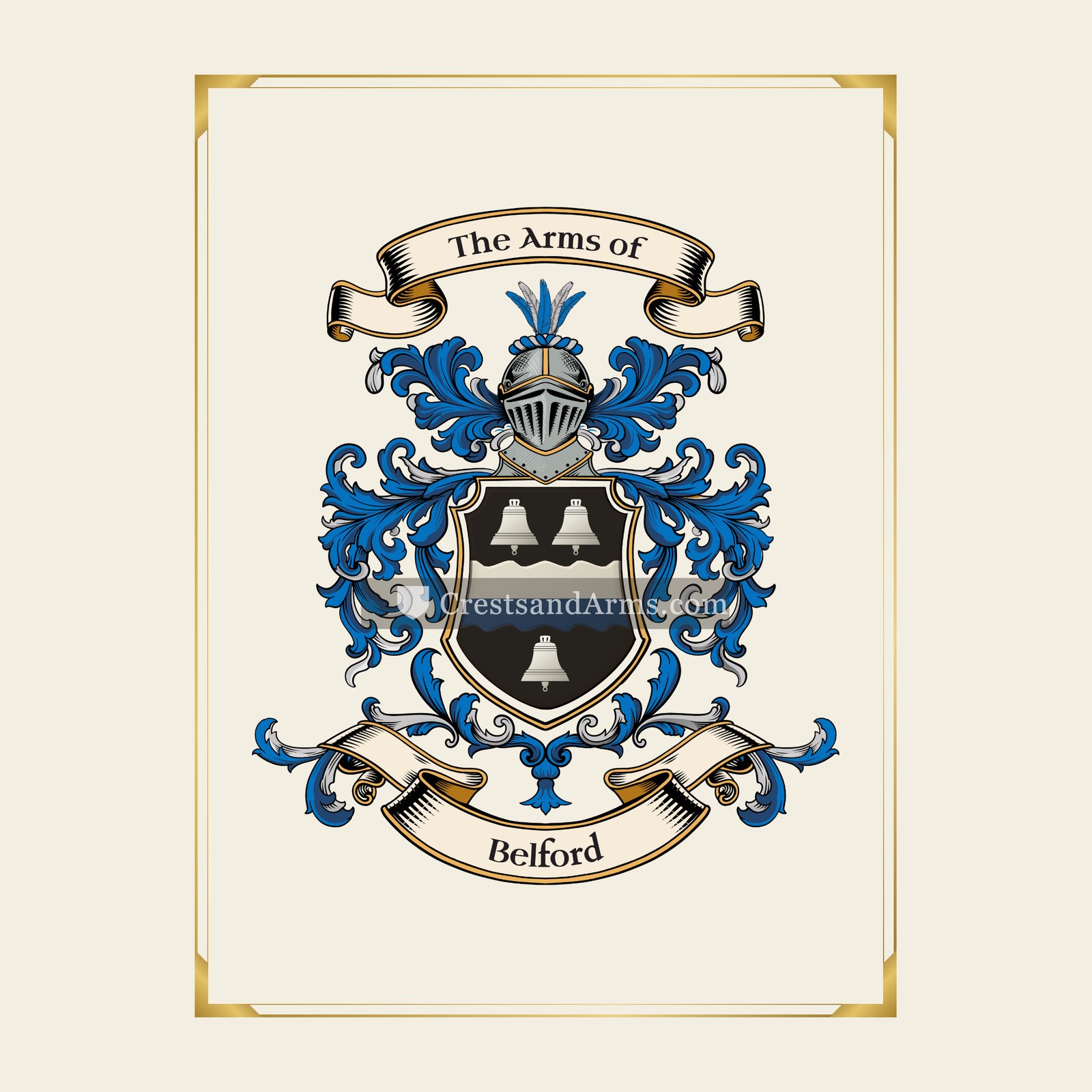 With gold border
