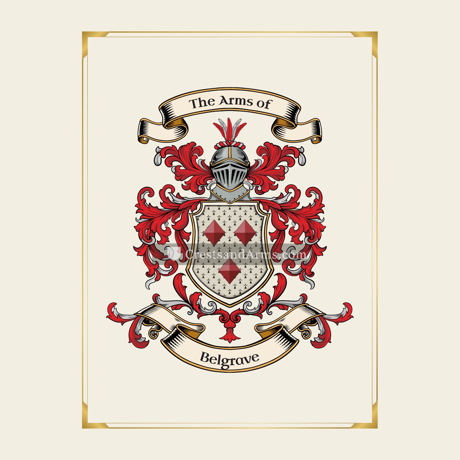 With gold border