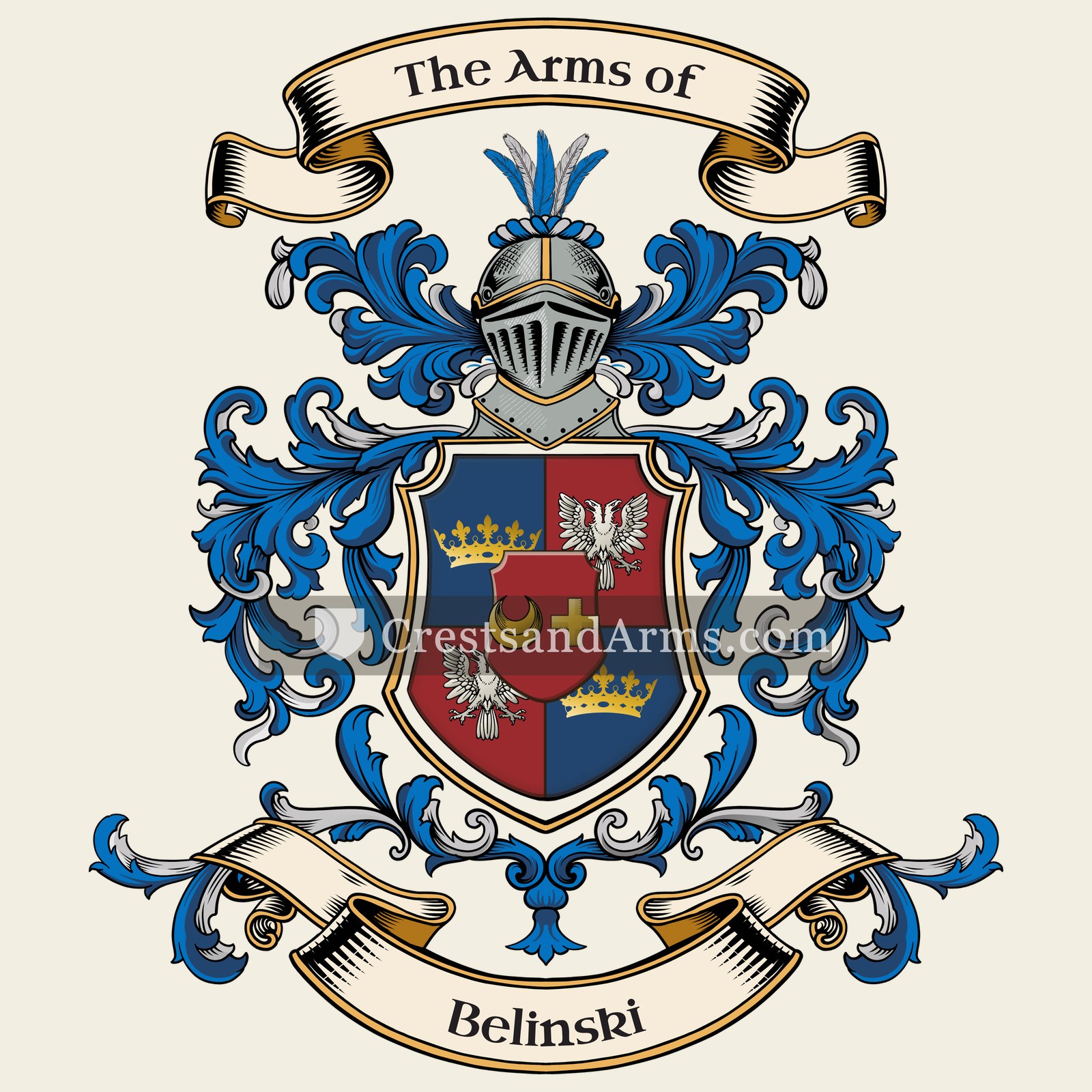 The Belinski coat of arms, drawn from the recorded blazon