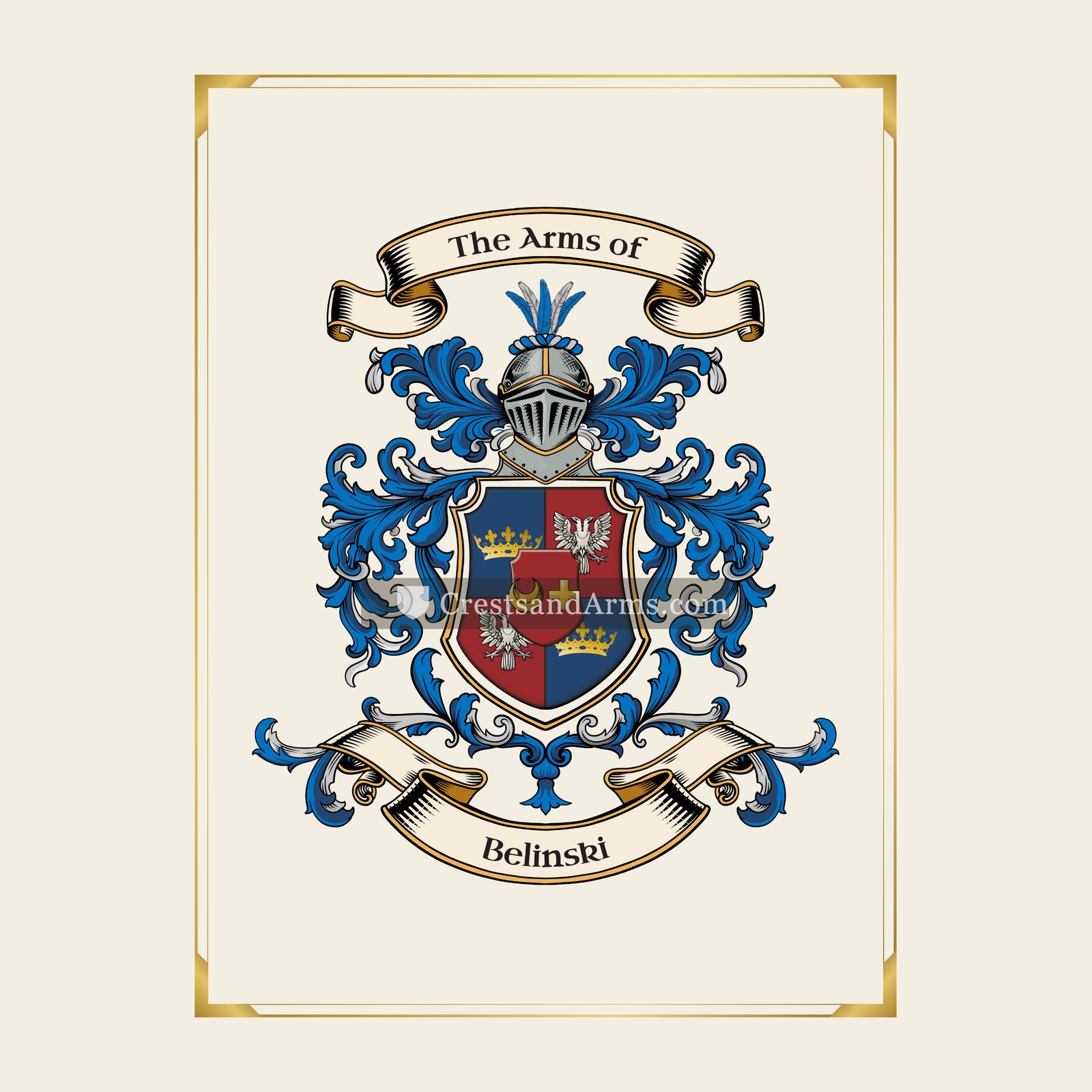 With gold border