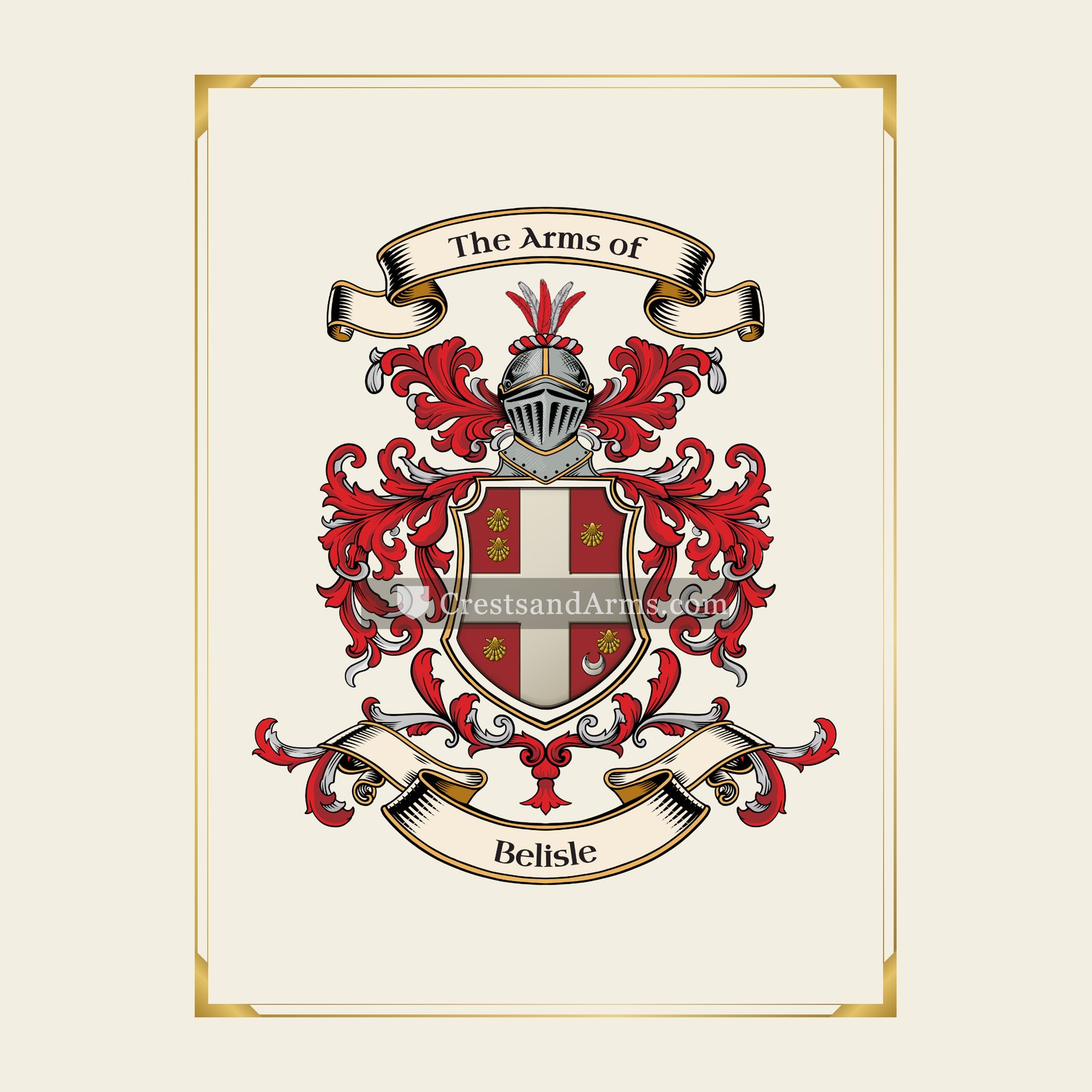 With gold border