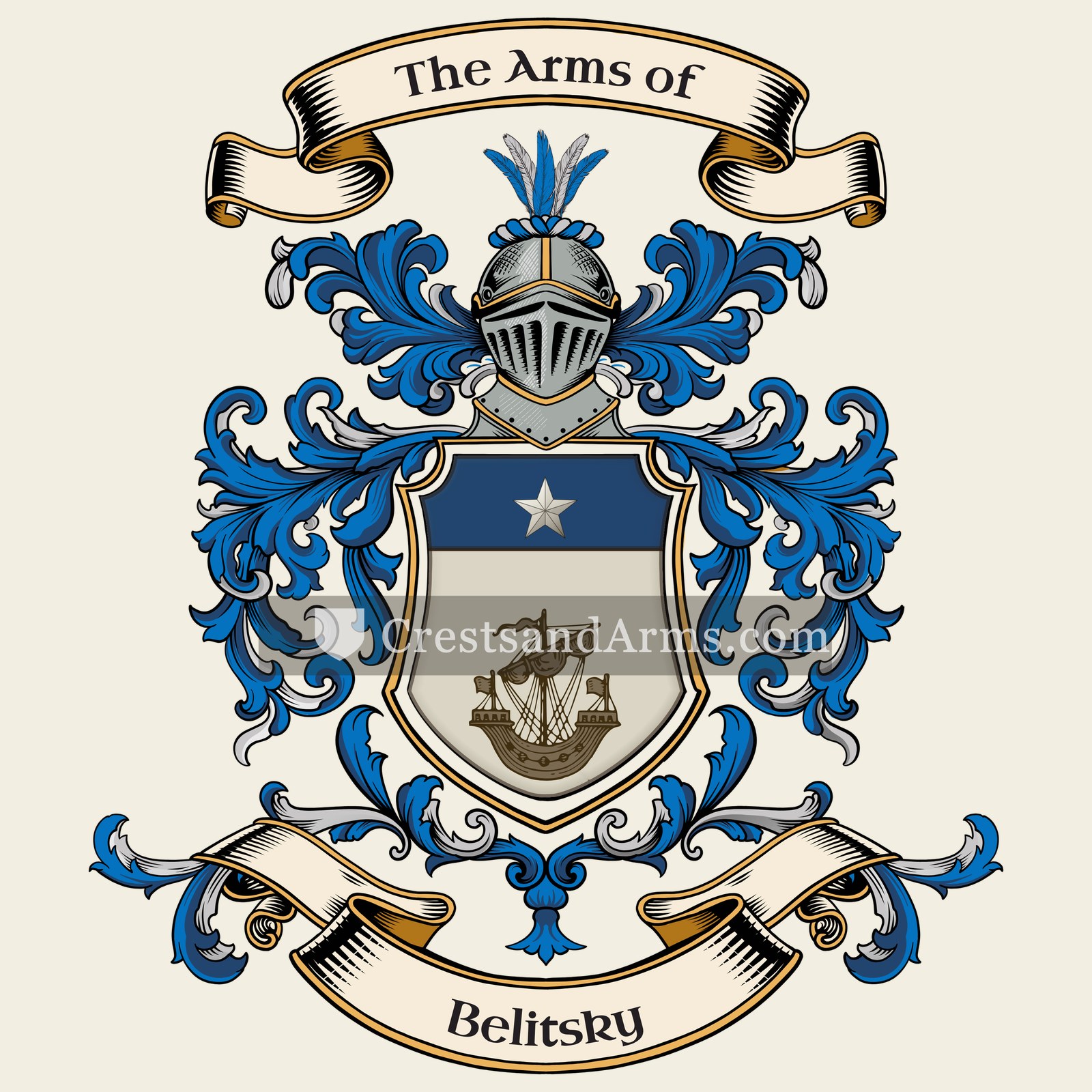 The Belitsky coat of arms, drawn from the recorded blazon