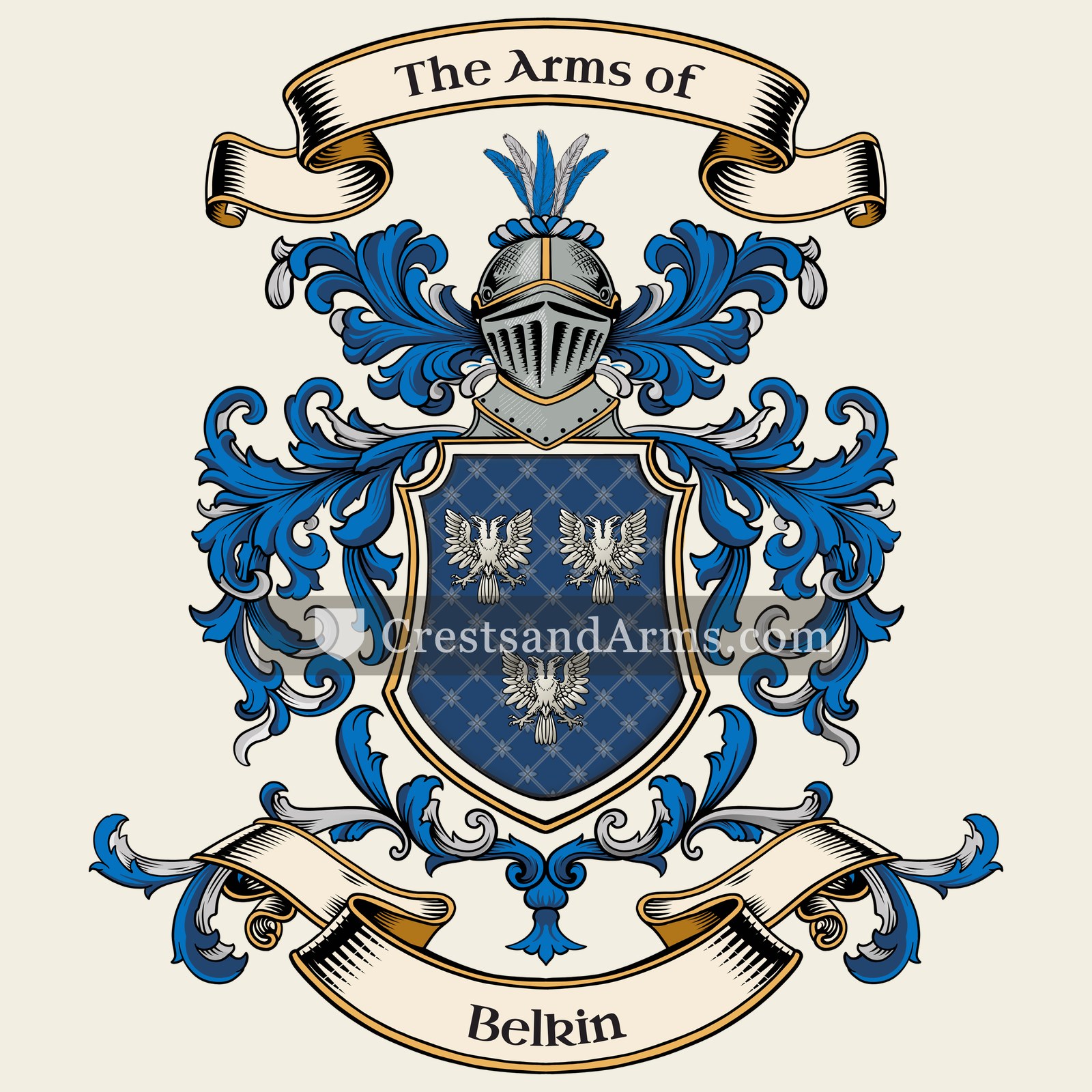 The Belkin coat of arms, drawn from the recorded blazon