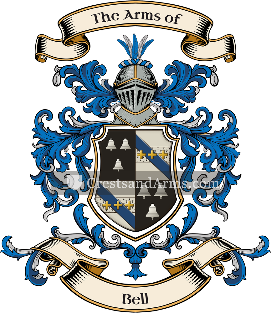 The Bell coat of arms, drawn from the recorded blazon