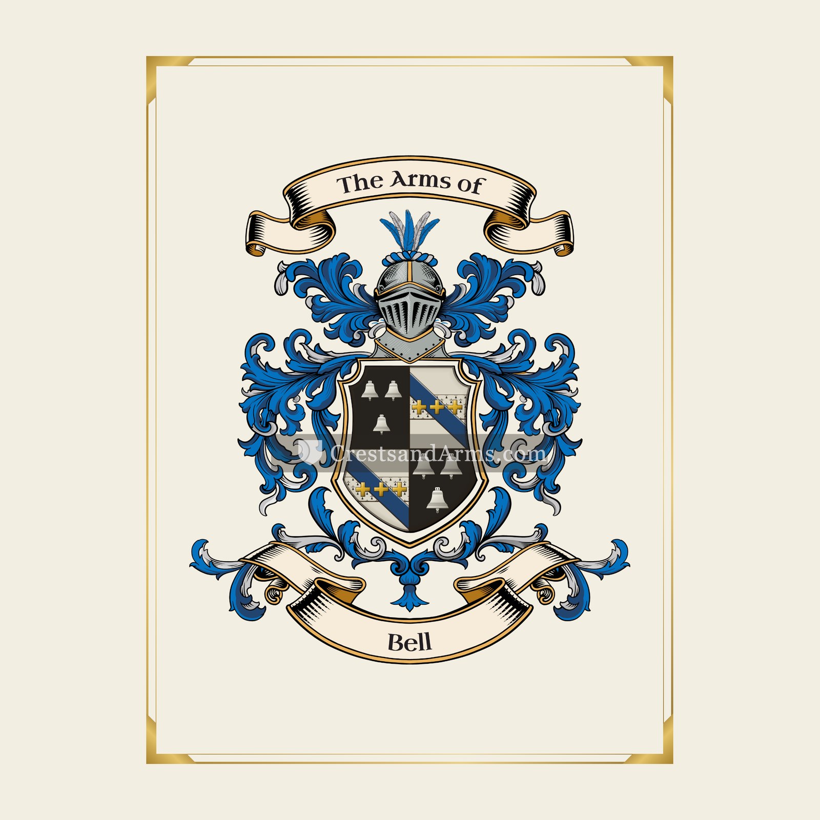 With gold border