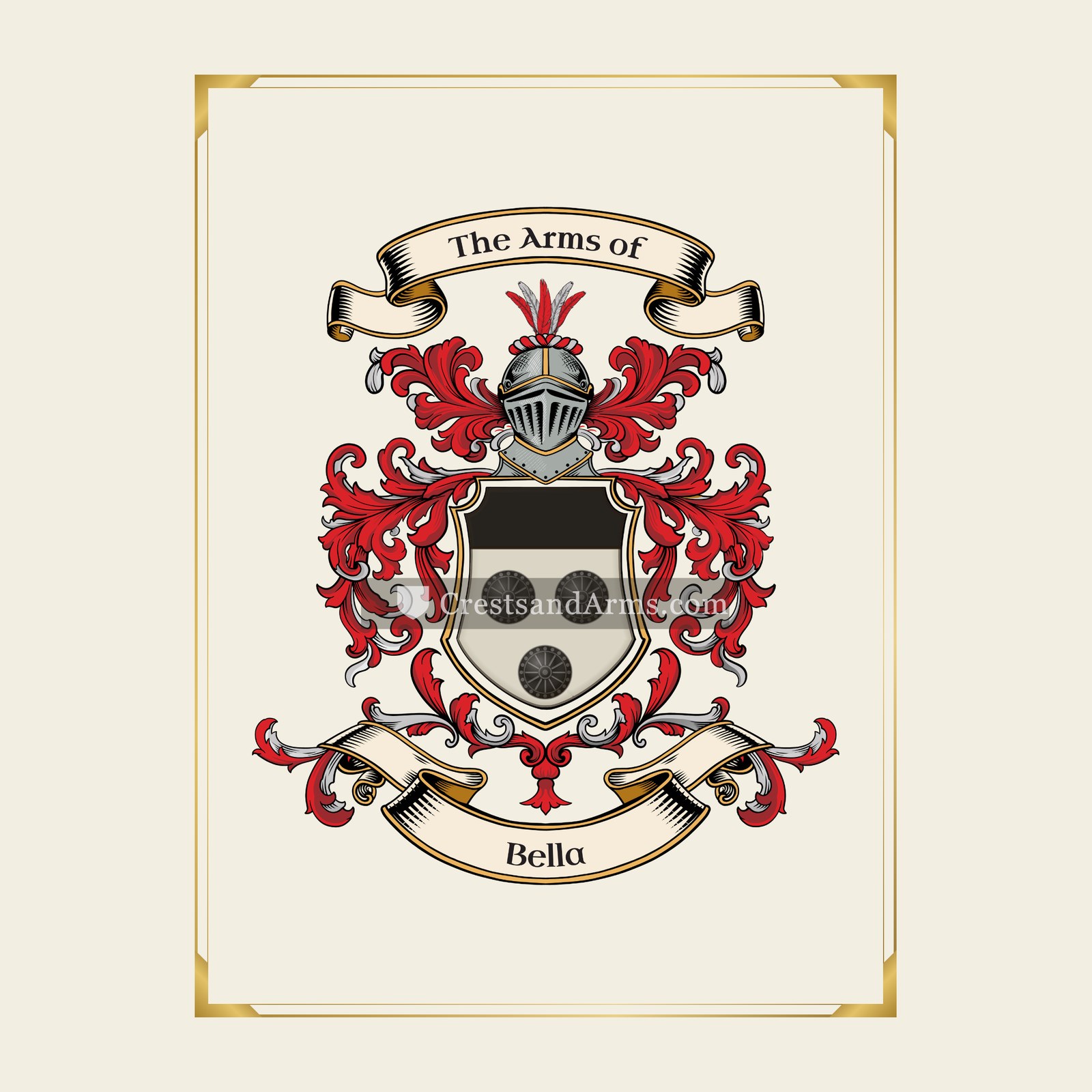 With gold border