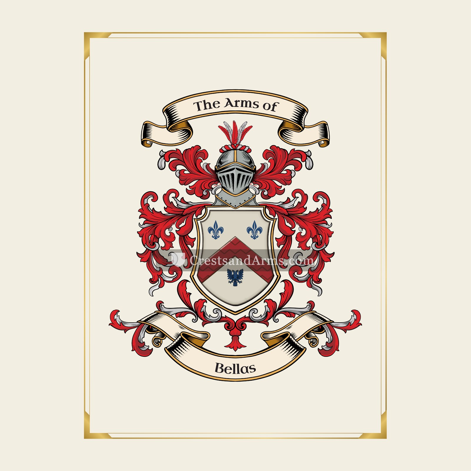 With gold border