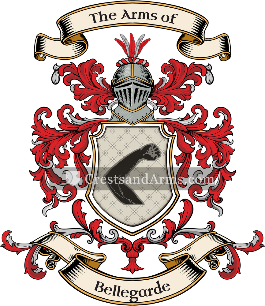 The Bellegarde coat of arms, drawn from the recorded blazon