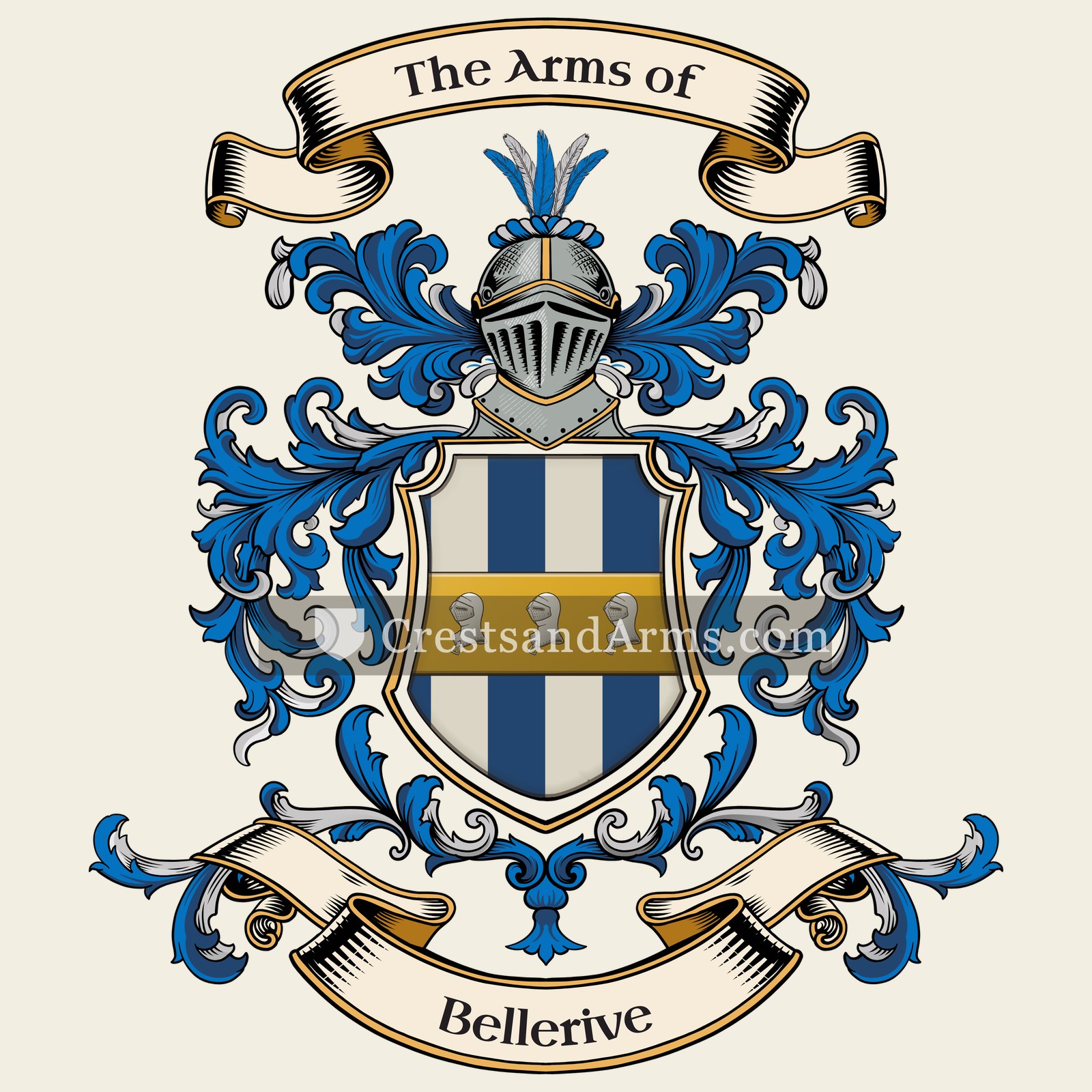 The Bellerive coat of arms, drawn from the recorded blazon
