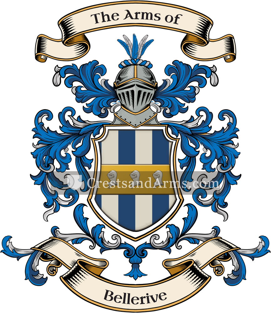 The Bellerive coat of arms, drawn from the recorded blazon