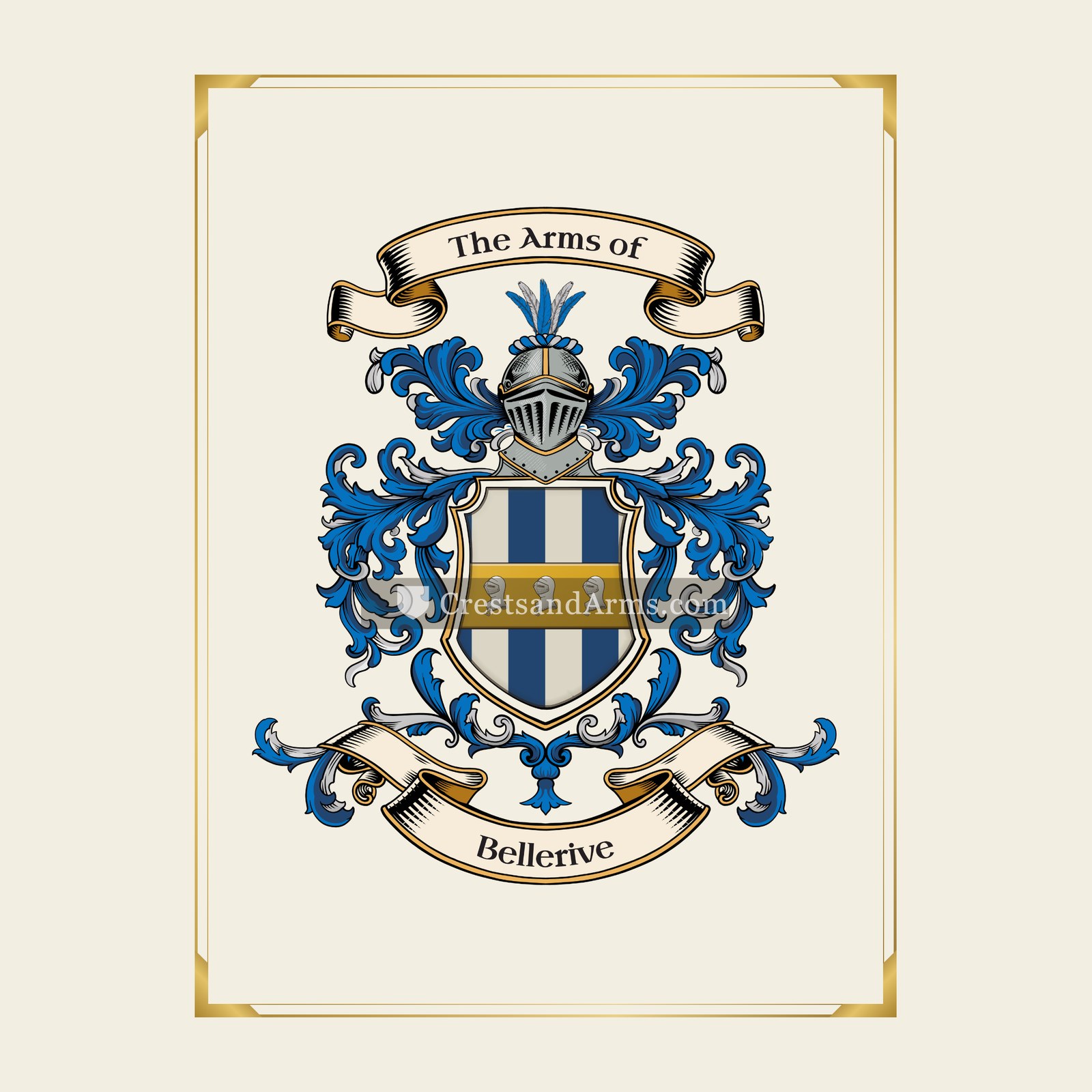 With gold border