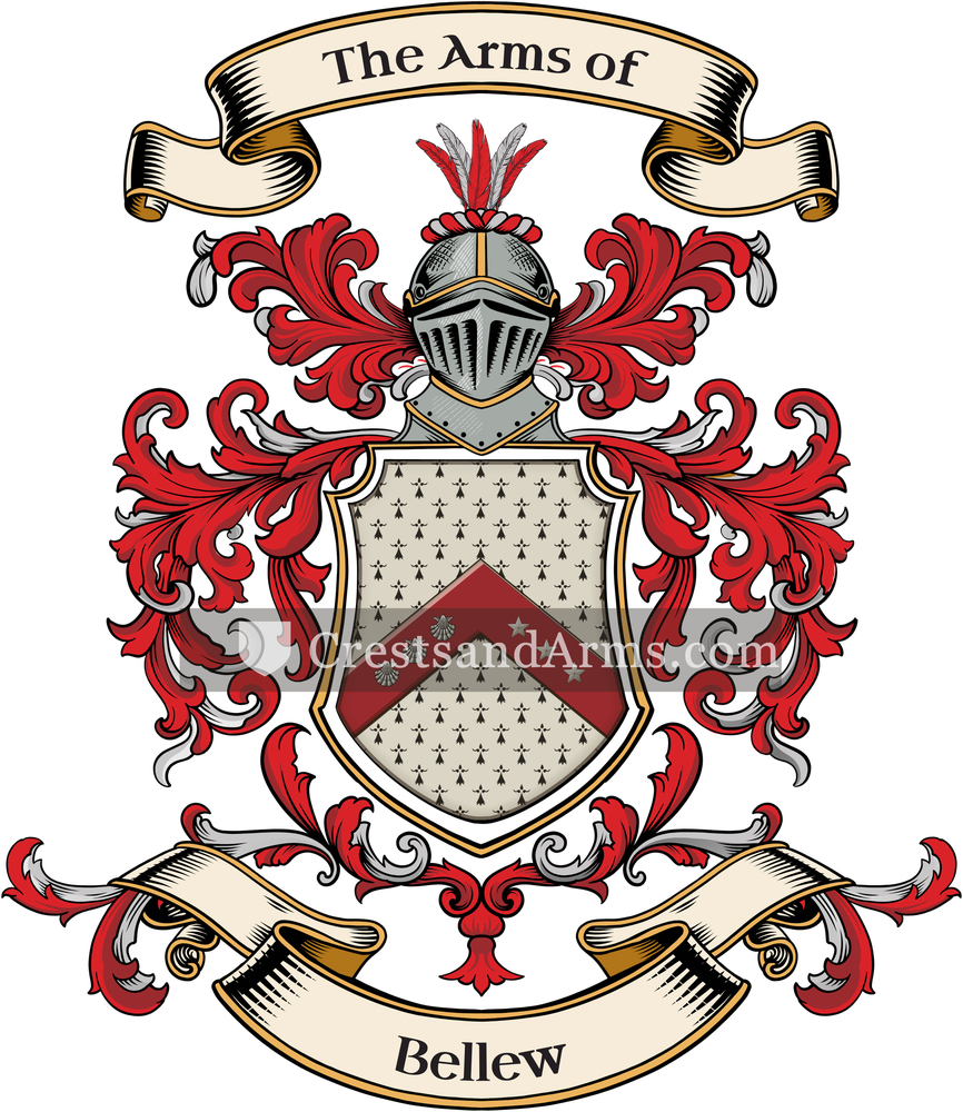 The Bellew coat of arms, drawn from the recorded blazon