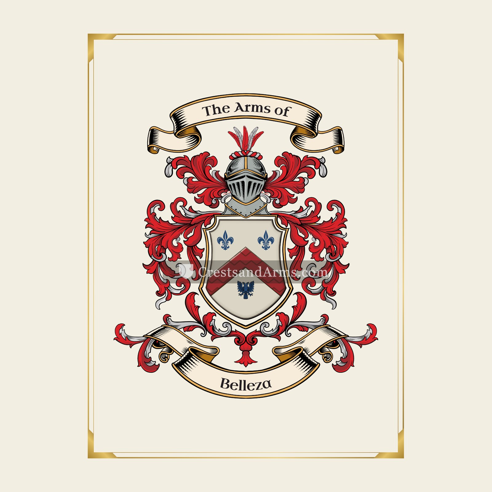 With gold border