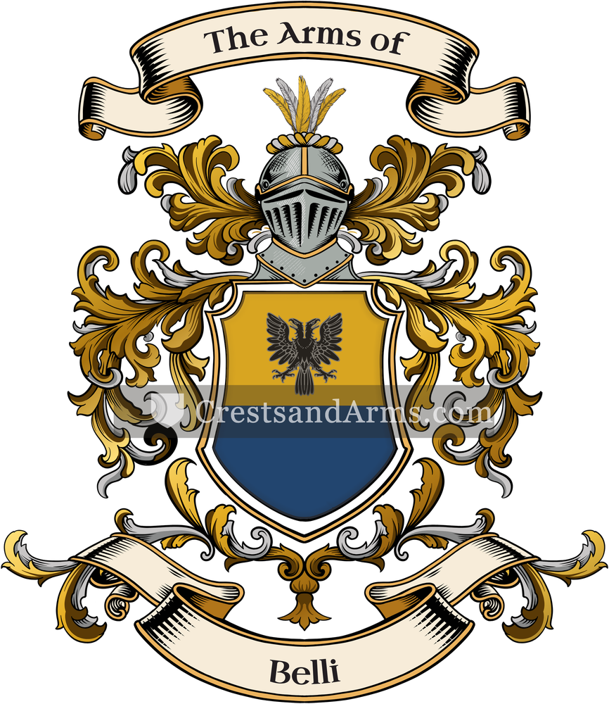 The Belli coat of arms, drawn from the recorded blazon