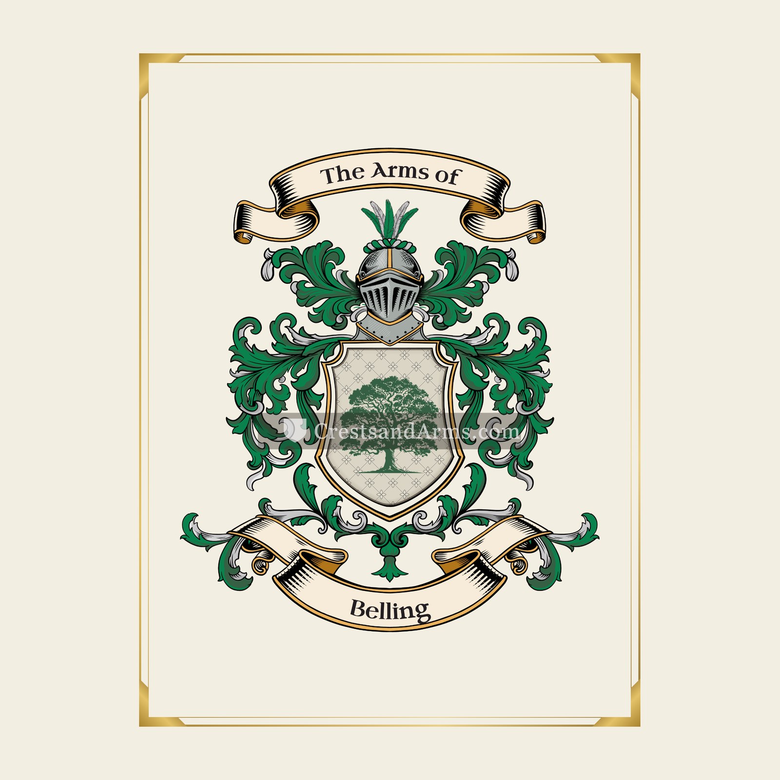With gold border