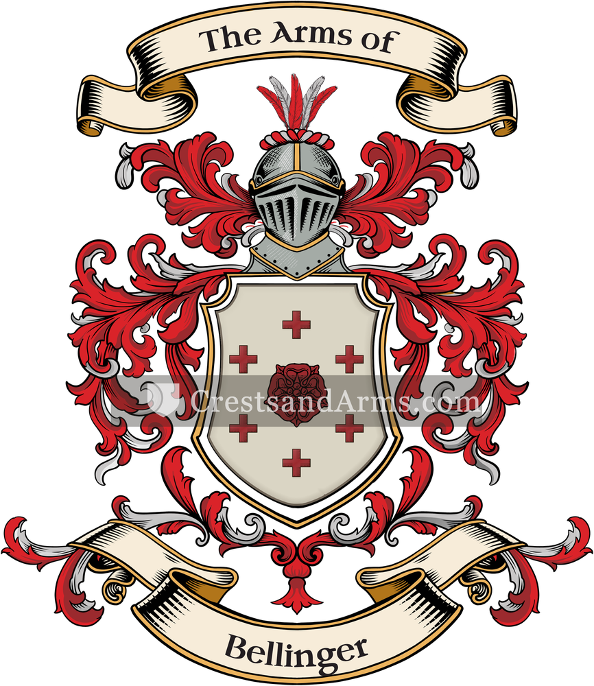 The Bellinger coat of arms, drawn from the recorded blazon