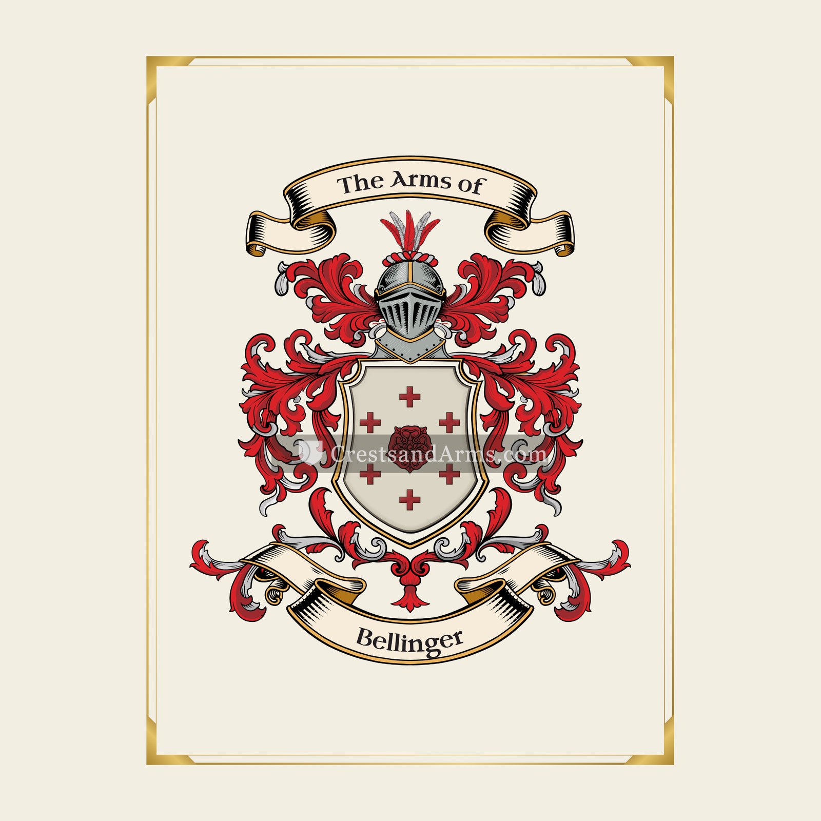 With gold border